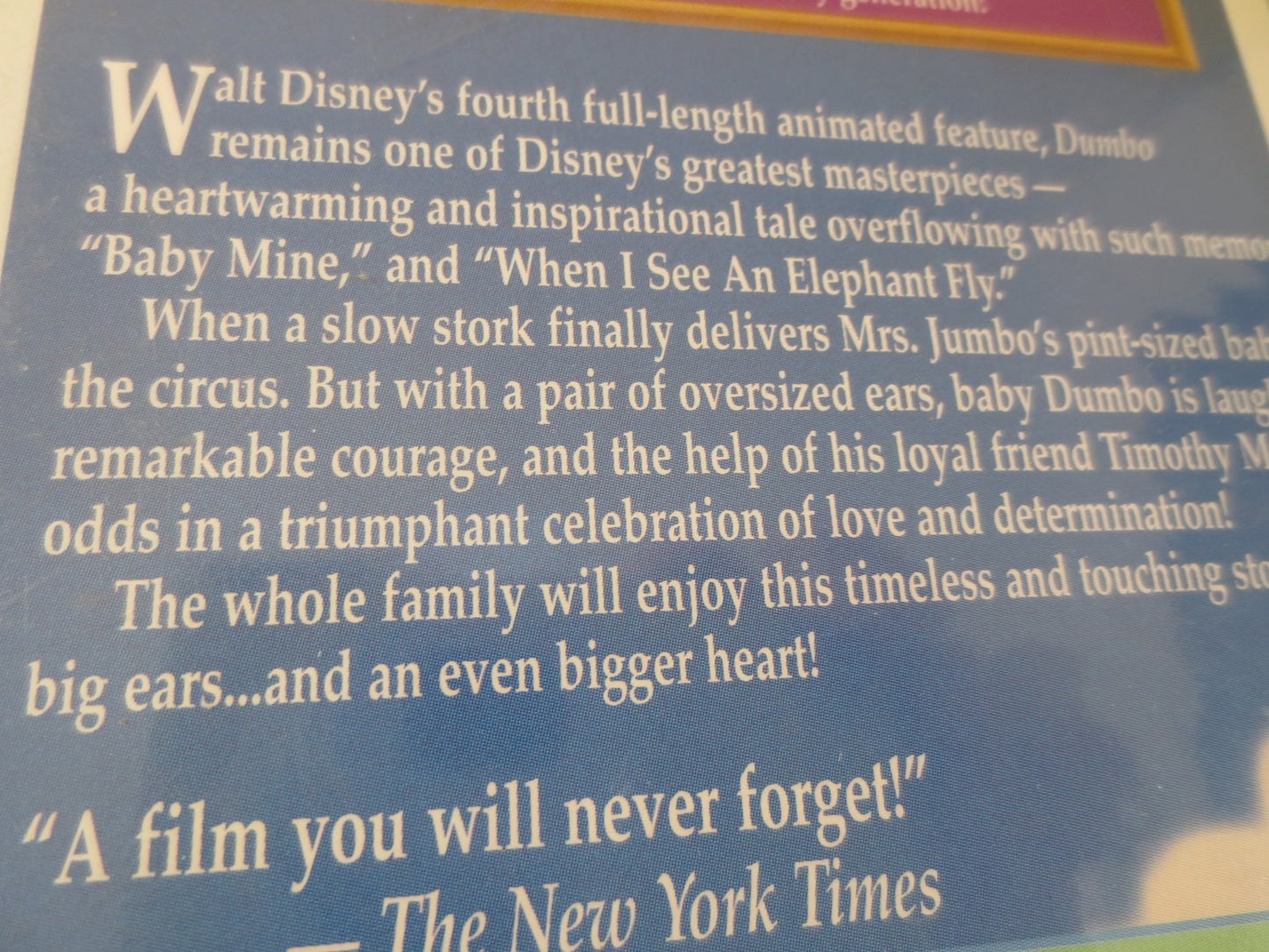 DUMBO, Rare Vhs 024, DUMBO Video, DUMBO Vhs, Walt Disney Vhs, Dumbo Movie, Disney Classic Vhs, Disney Vhs, Disney Movies, Dumbo Cartoon, Vhs