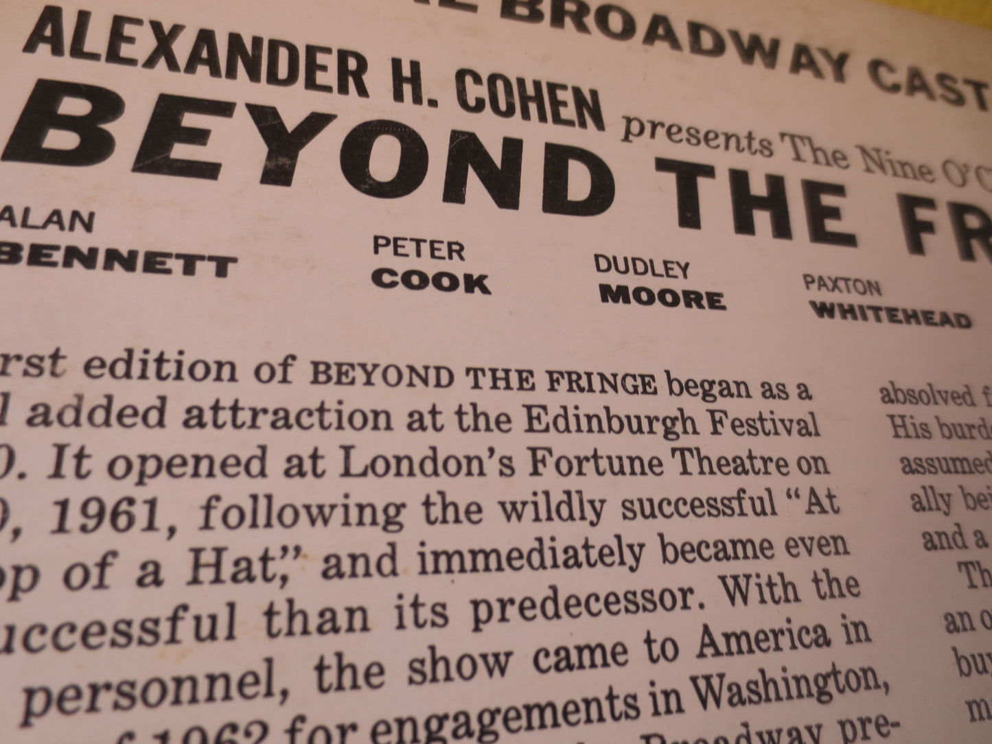 Beyond The FRINGE '64 Volume 2, DUDLEY Moore, Peter COOK Record, Beyond The Fringe Lp, Comedy Vinyl, Funny Records, Humour Lp, 1969 Records
