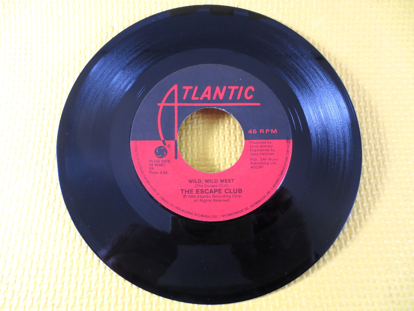 Wild WILD West, The ESCAPE Club, 45 Rpm Records, Wild Wild West 45rpm, Wild Wild West Song, Escape Club Record, Juke Box Record, 1988 Record