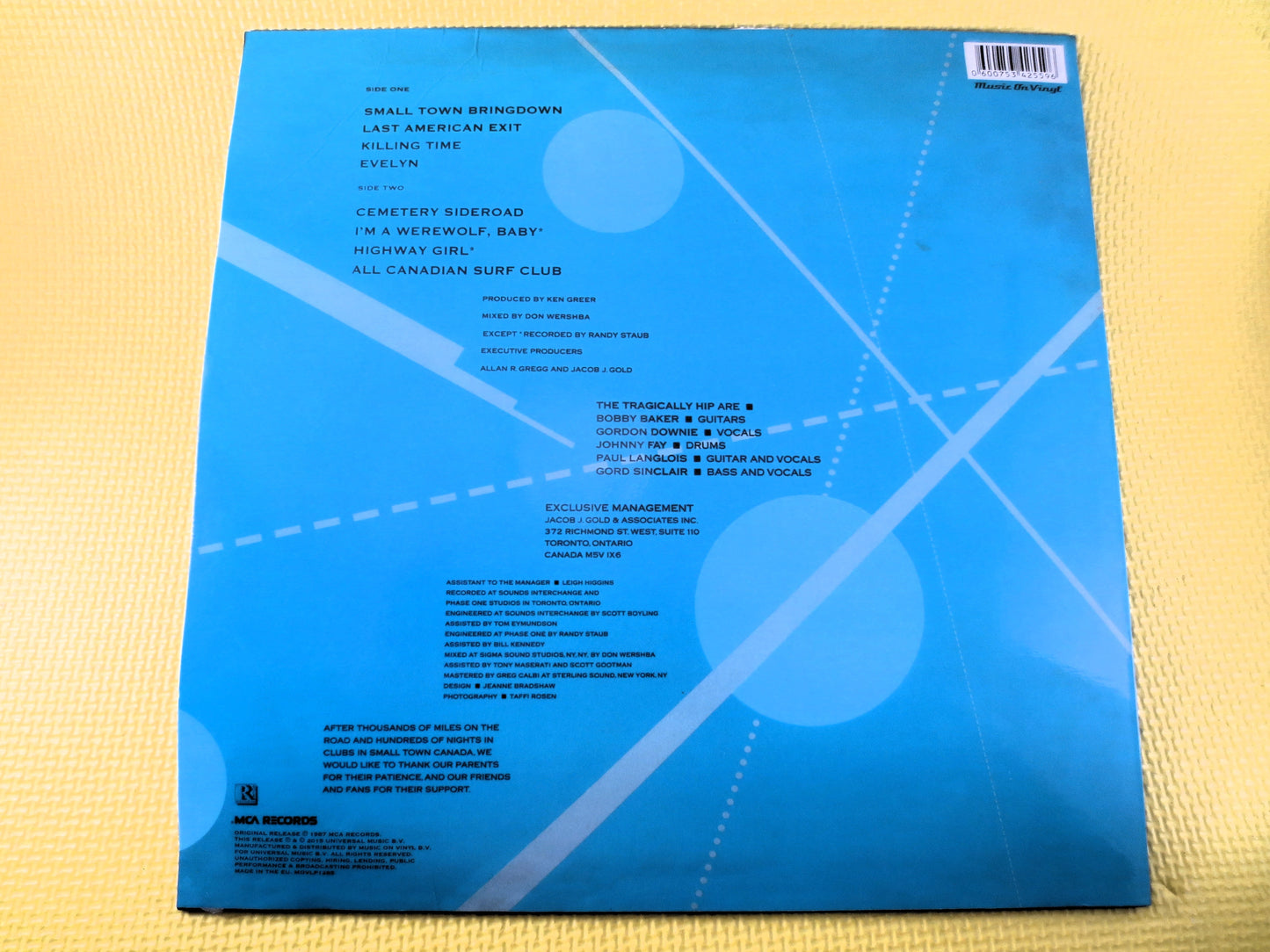 The TRAGICALLY Hip, DEBUT Record, TRAGICALLY Hip Album, Tragically Hip Vinyl, Tragically Hip Songs, Tragically Hip Lp, Rock Record, 2016 Records