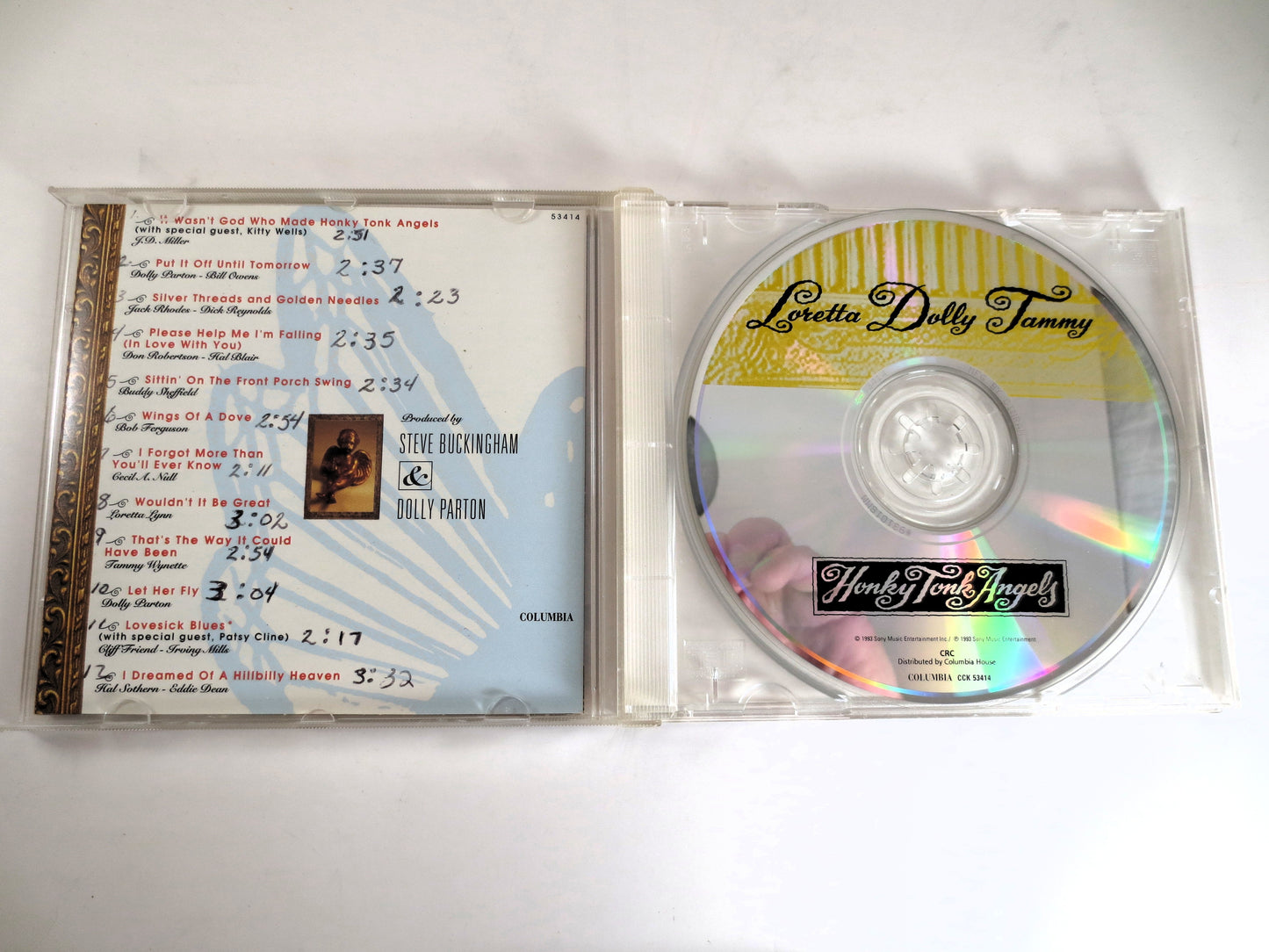 HONKY TONK ANGELS, Dolly Parton, Tammy Wynette, Loretta Lynn, Dolly Parton Cd, Dolly Parton Album, Music Cds, Vintage Cds, 1993 Compact Disc