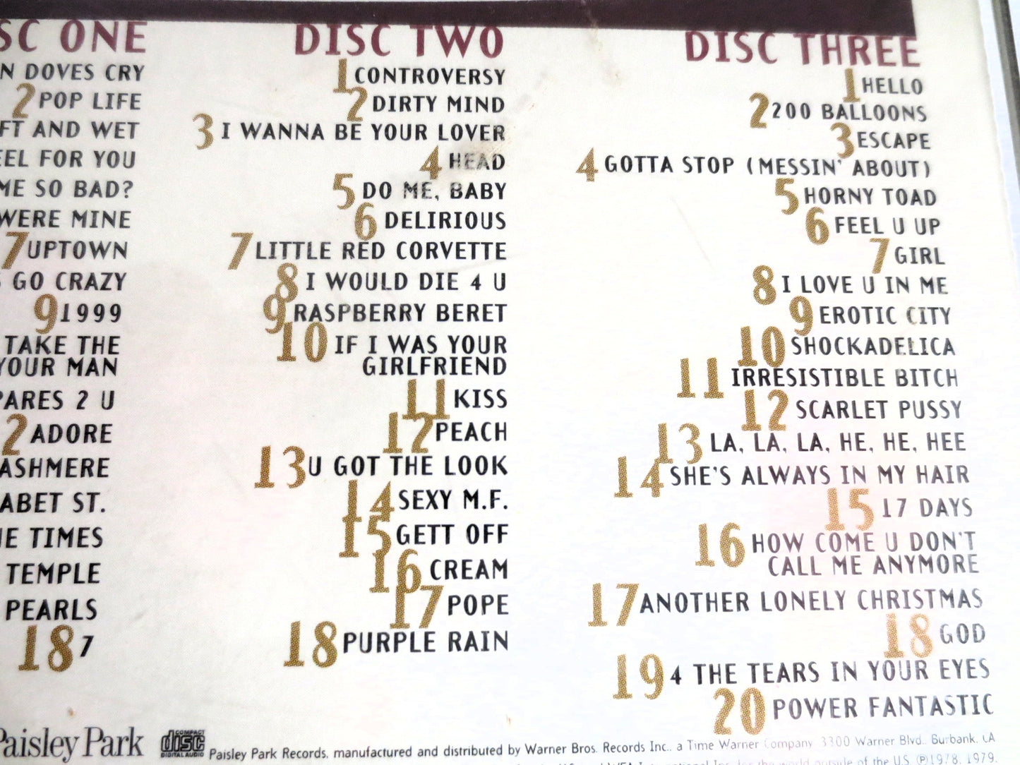 PRINCE, The Hits / The B-Sides, Prince Cd, Prince Music, Prince Songs, Funk Music Cd, Disco Cd, Pop Music Cd, Vintage Cd, 1993 Compact Discs