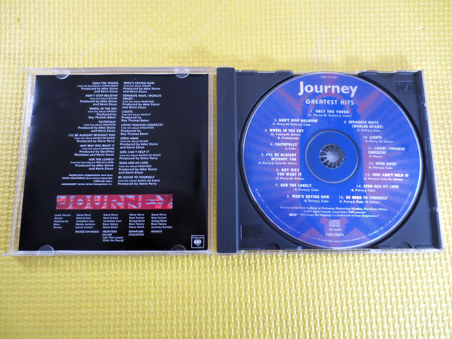 JOURNEY, GREATEST Hits, JOURNEY Cd, Journey Hits, Journey Album, Journey Songs, Journey Tunes, Journey Music, Vintage Cds, 1988 Compact Disc