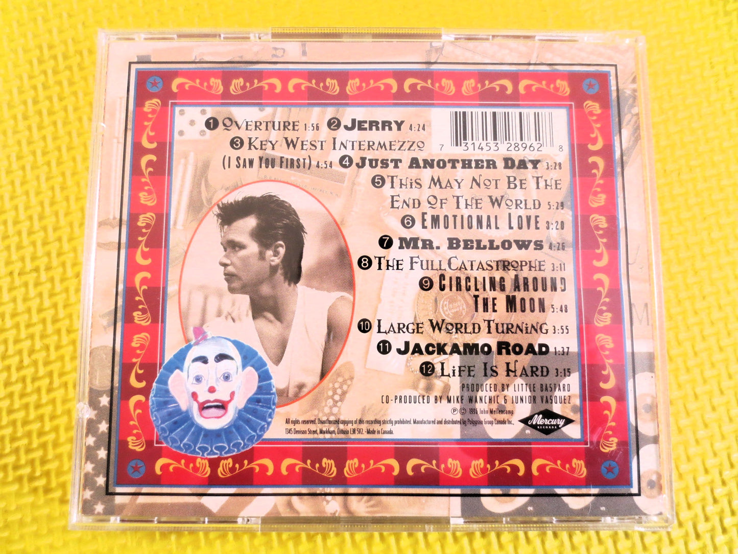 JOHN MELLENCAMP, Mr Happy Go Lucky, John Mellencamp Cd, John Cougar Cd, John Cougar Album, John Cougar Songs, Vintage Cds, 1996 Compact Disc