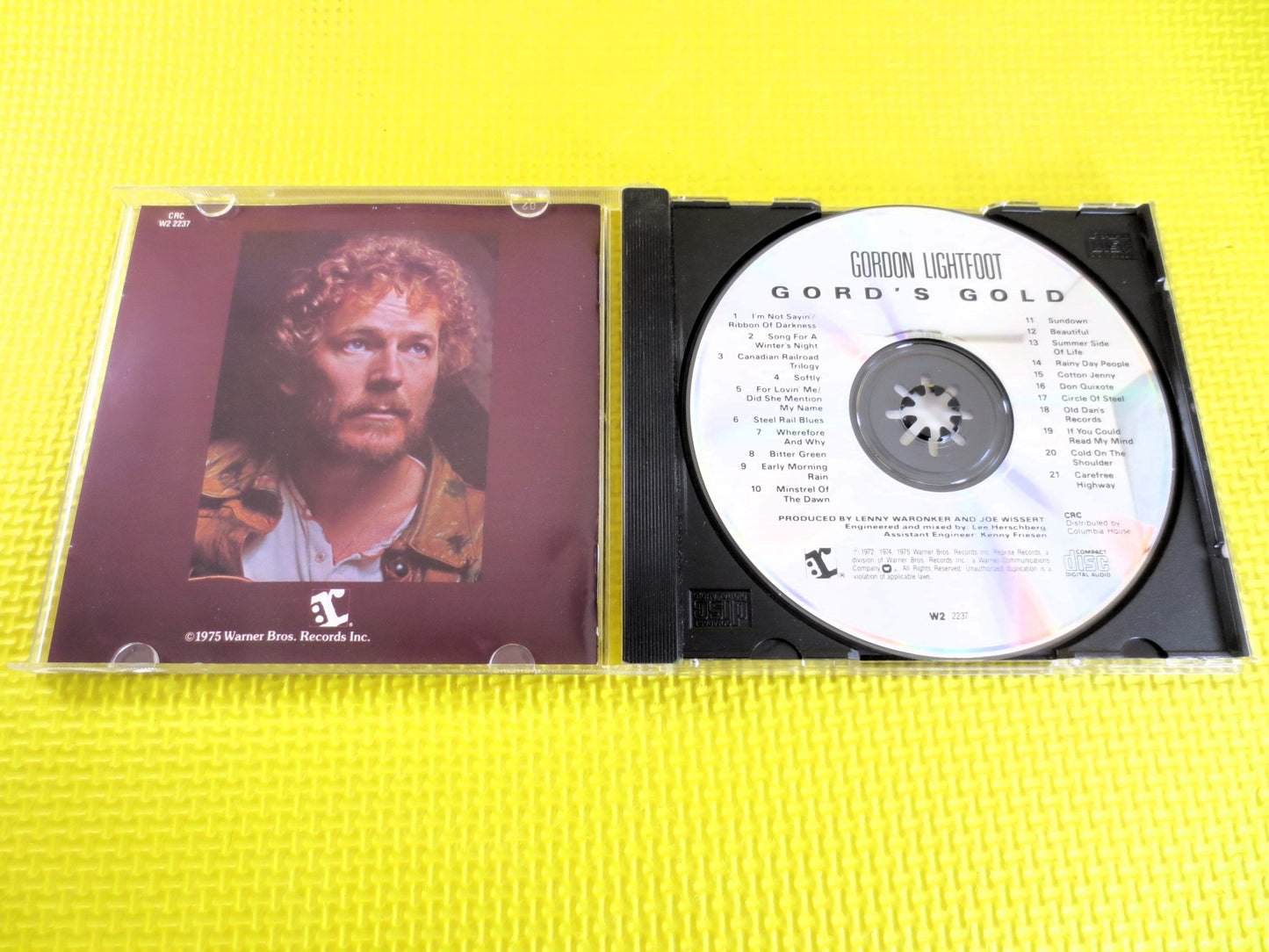 GORDON LIGHTFOOT, Gord's GOLD, Gordon Lightfoot Cd, Gordon Lightfoot Lp, Country Cd, Compact Disc, Music Cds, 1987 Compact Disc