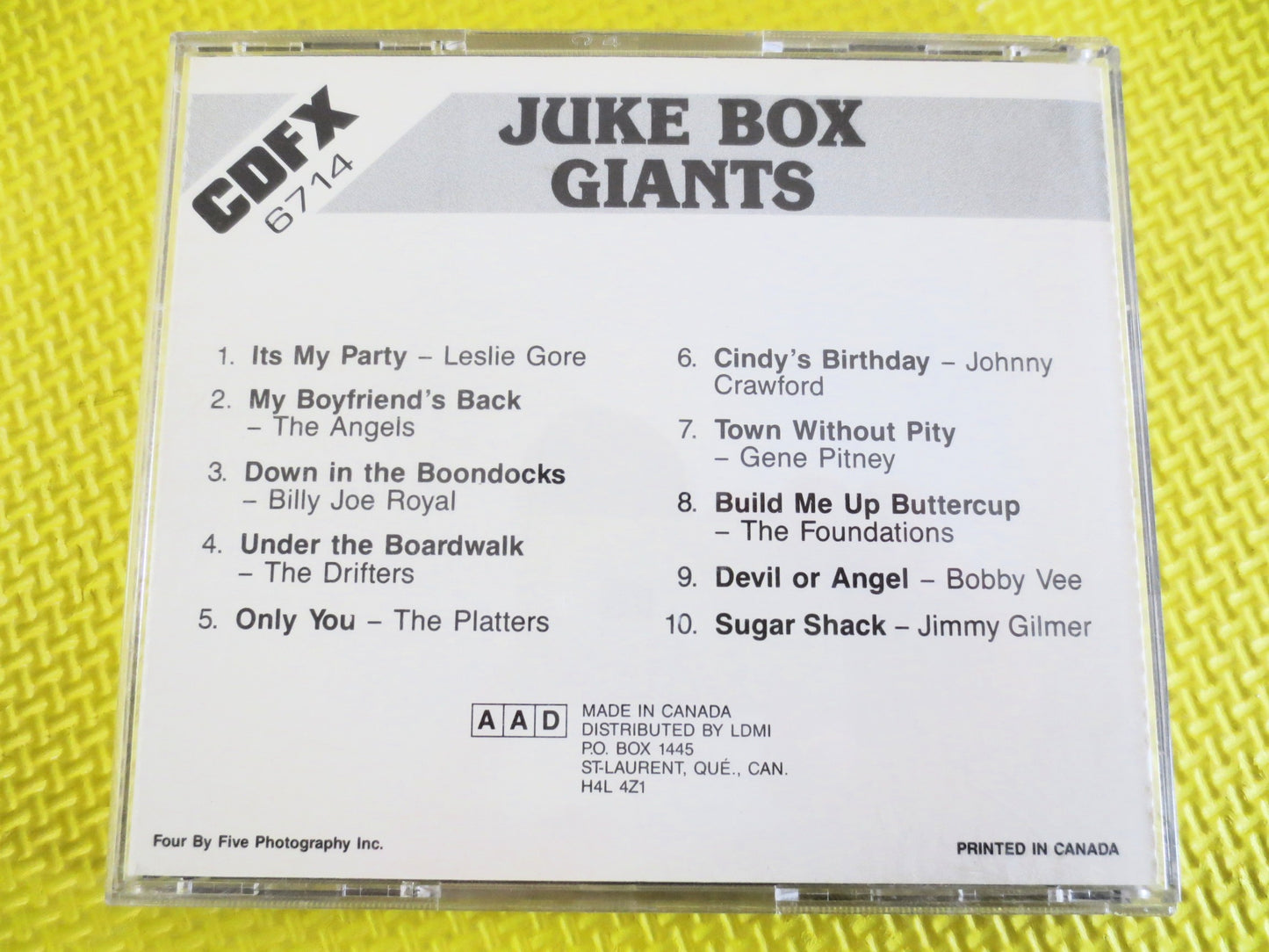 JUKE BOX GIANTS, Leslie Gore Cd, Johnny Crawford Cd, The Angels Cd, The Drifters Cd, The Platters Cd, Pop Cd, 1985Compact Disc