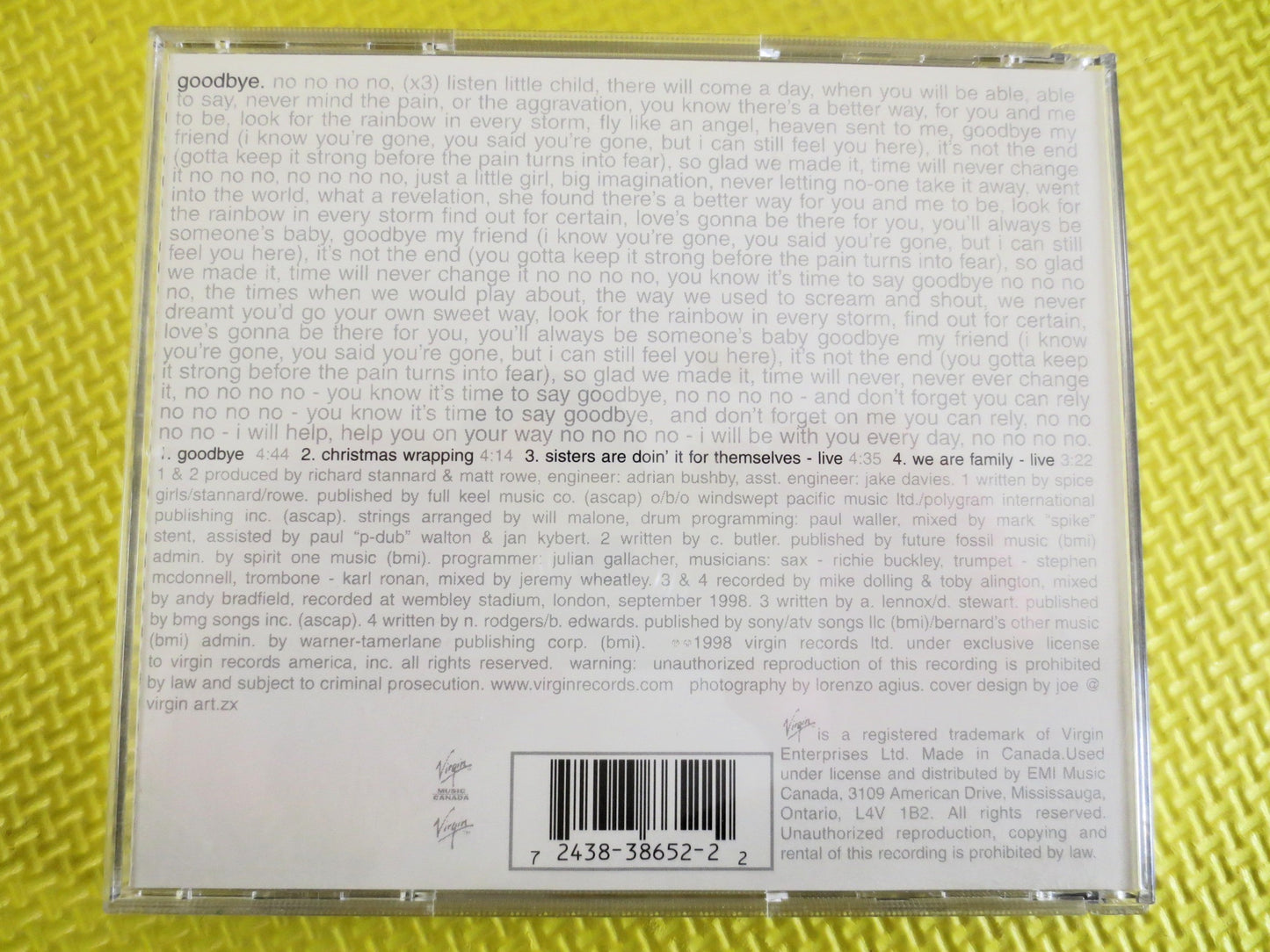 SPICE GIRLS, GOODBYE, Spice Girls Cd, Spice Girls Albums, Spice Girls Songs, Spice Girls Hits, Pop Music Cd, Vintage Cd, 1998 Compact Discs
