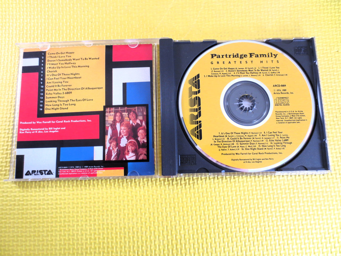 PARTRIDGE Family, GREATEST Hits, PARTRIDGE Family Cd, David Cassidy Cd, Pop Music Cd, 70s Pop Music Cd, Partridge Hits, 1989 Compact Disc