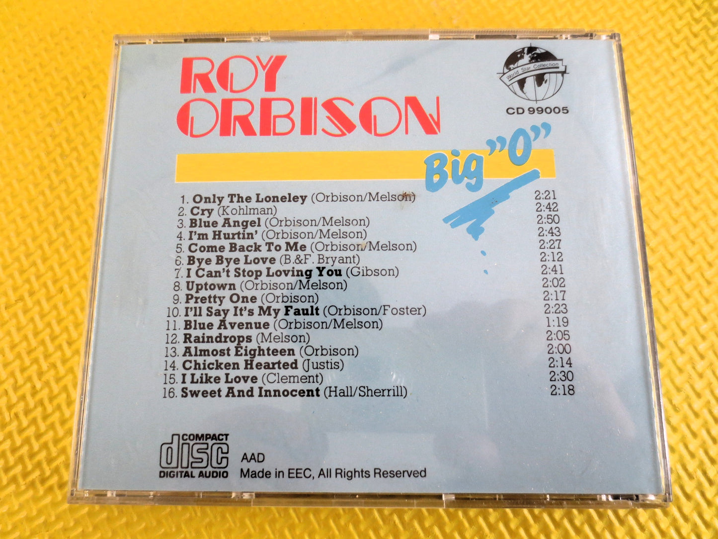 ROY ORBISON, Big "O", GREATEST Hits, Pop Cd, Roy Orbison Cd, Roy Orbison Songs, Roy Orbison Album, Roy Orbison Lp, Cds, 1985 Compact Disc