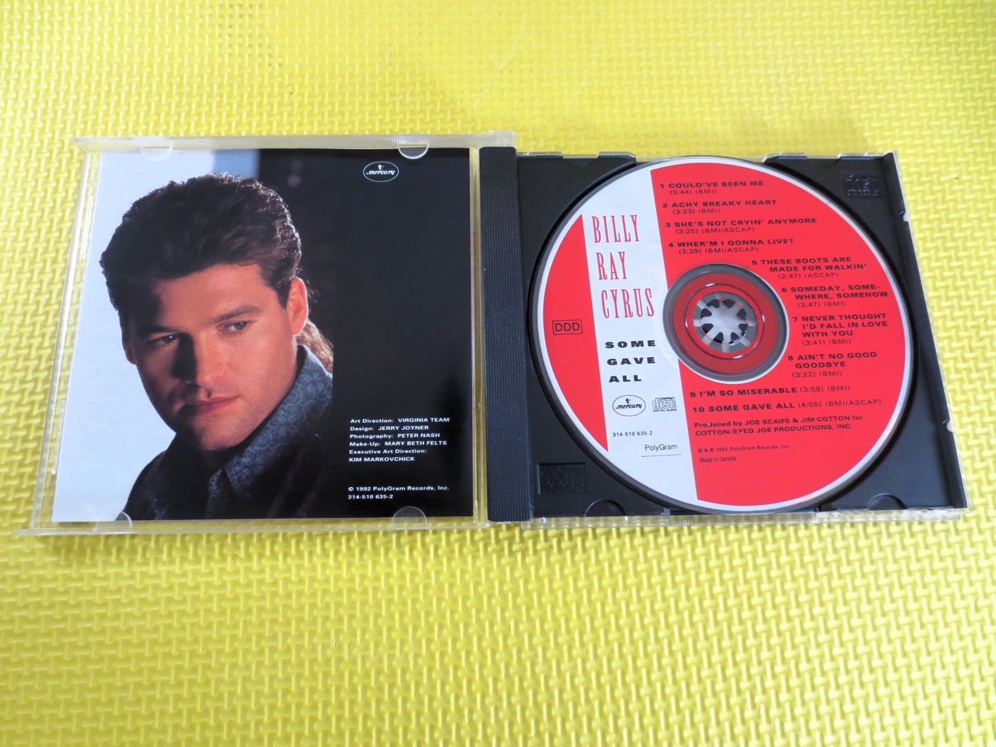 BILLY RAY CYRUS, Some Gave All, Billy Ray Cyrus Cd, Billy Ray Cyrus Lp, Country Cd, Billy Ray Cyrus Hits, 1992 Compact Discs