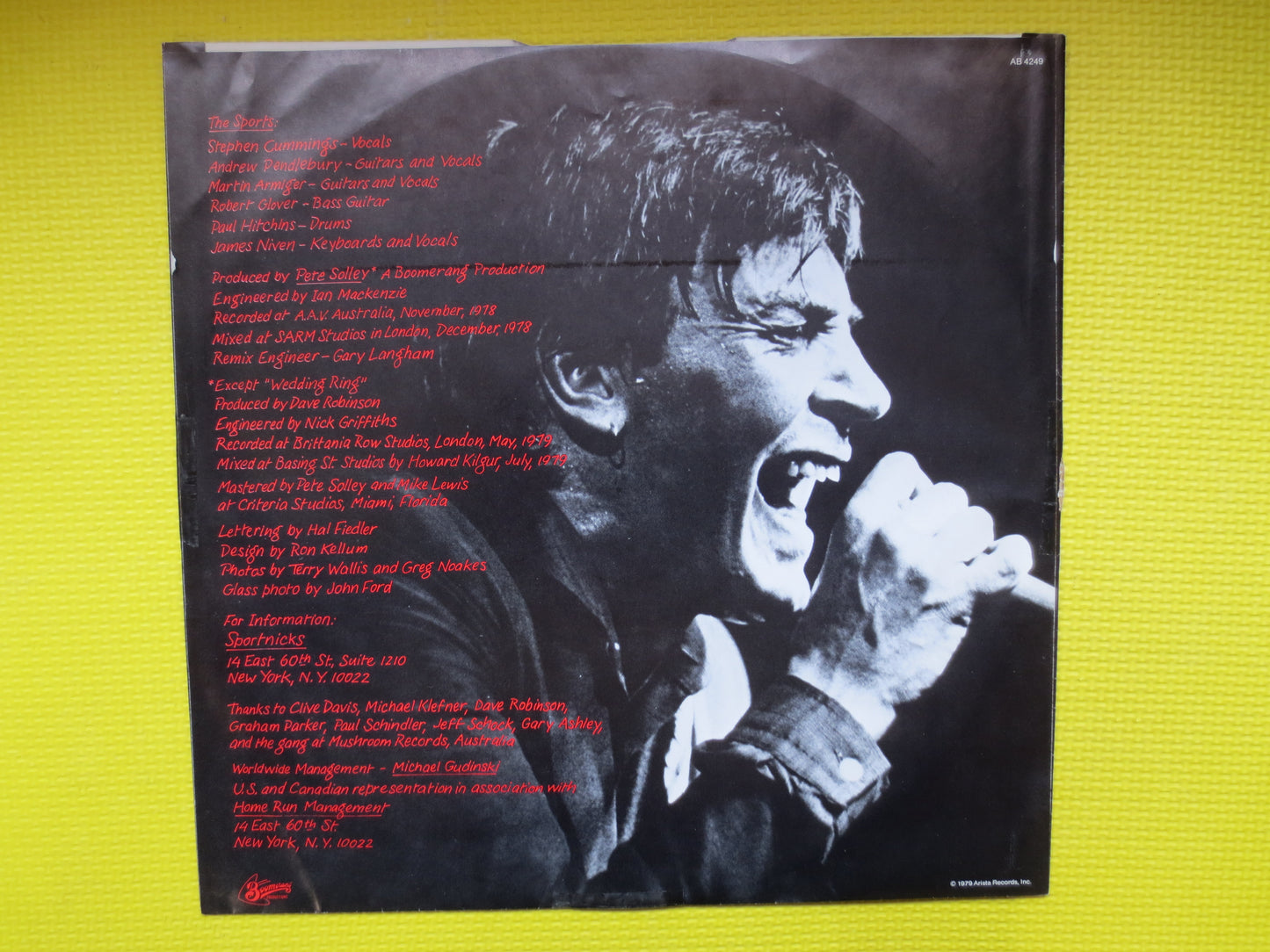 The SPORTS, The SPORTS Record, The SPORTS Album, The Sports Lp, Rock Records, New Wave Records, New Wave Lps, 1979 Records