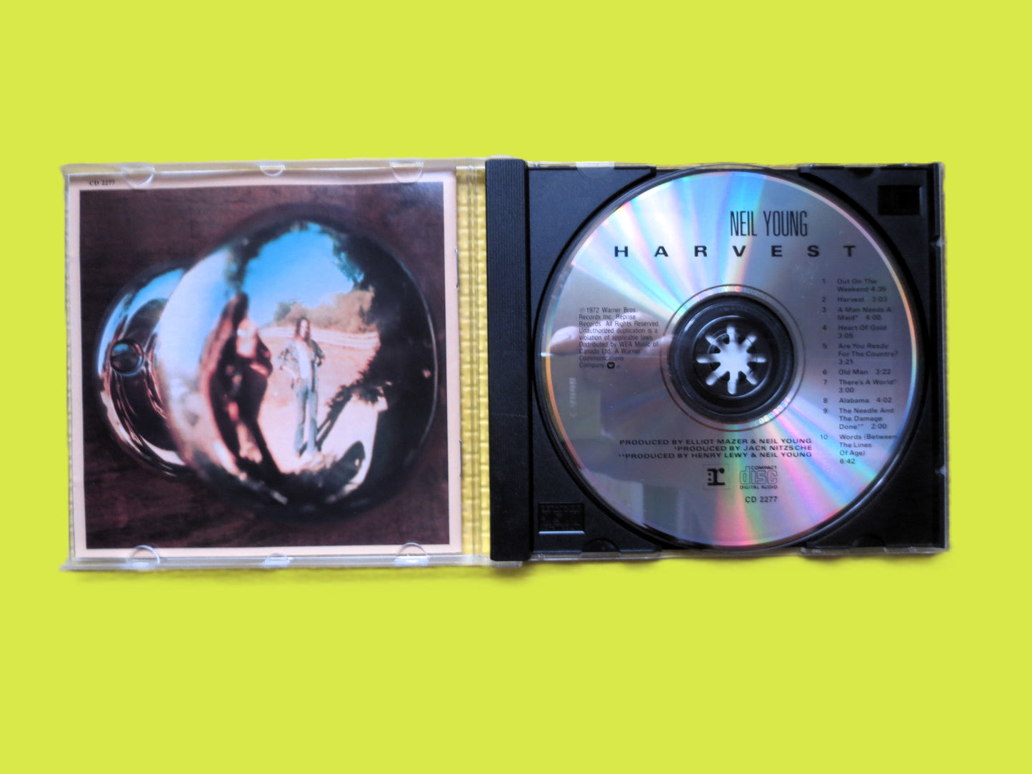 NEIL YOUNG, HARVEST, 1990 Compact Disc, Classic Rock Album, Vintage Cd