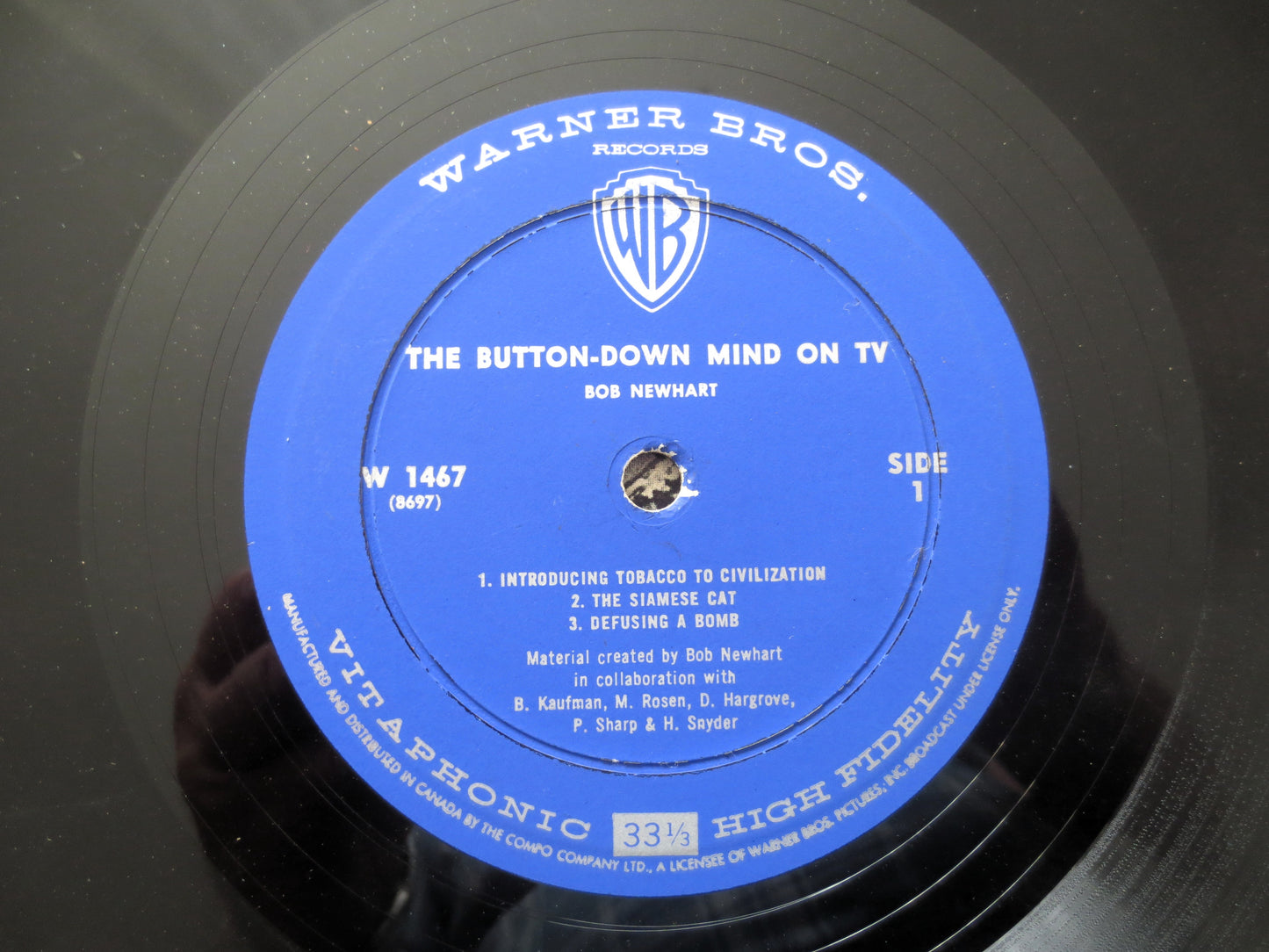 BOB NEWHART, The Buttoned-Down Mind on TV, Comedy Album, 1962 Records, Vinyl Lp