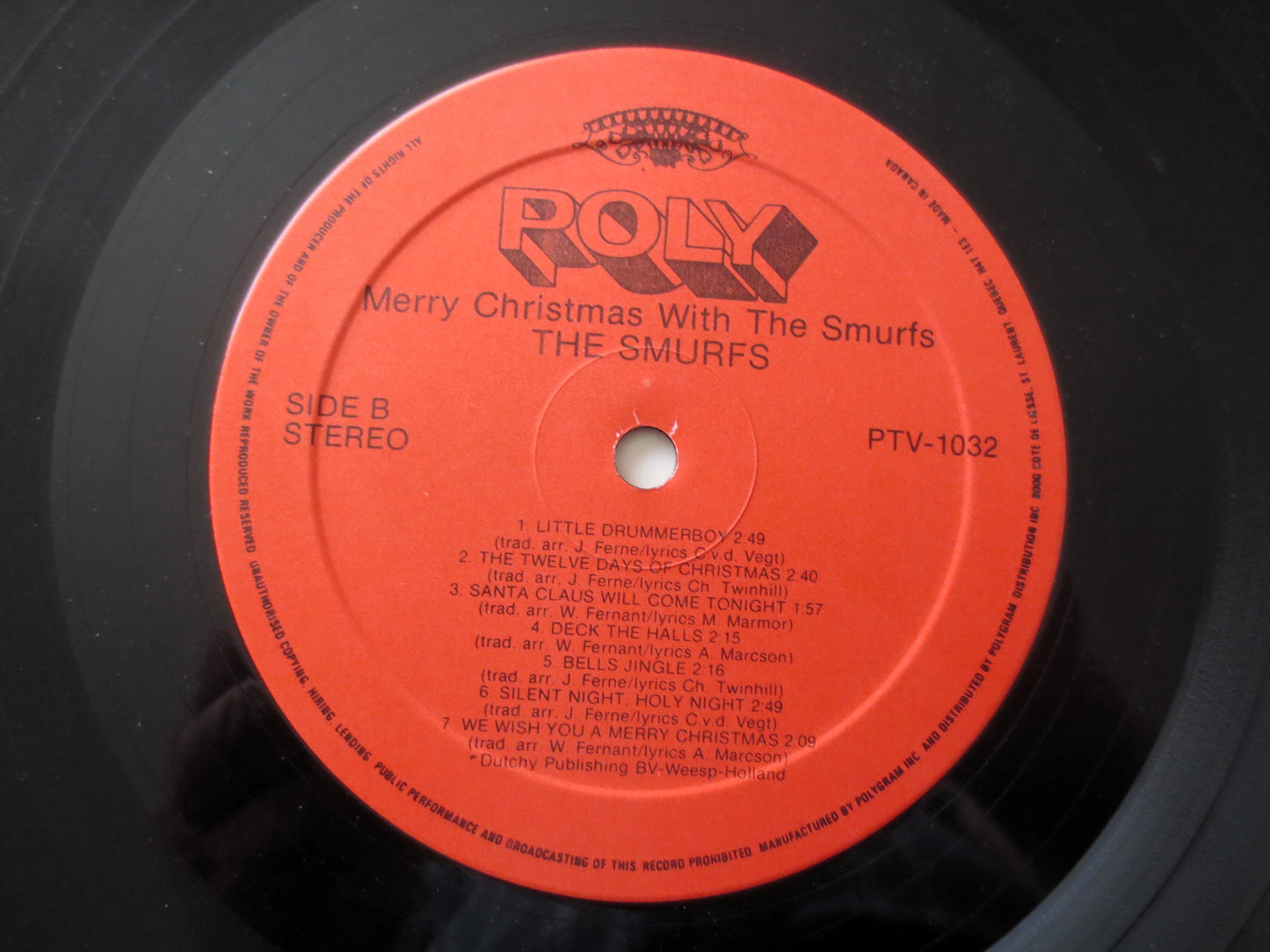 The SMURFS, MERRY CHRISTMAS, Vinyl Record, 1983 Kids Lp, Smurfs Album