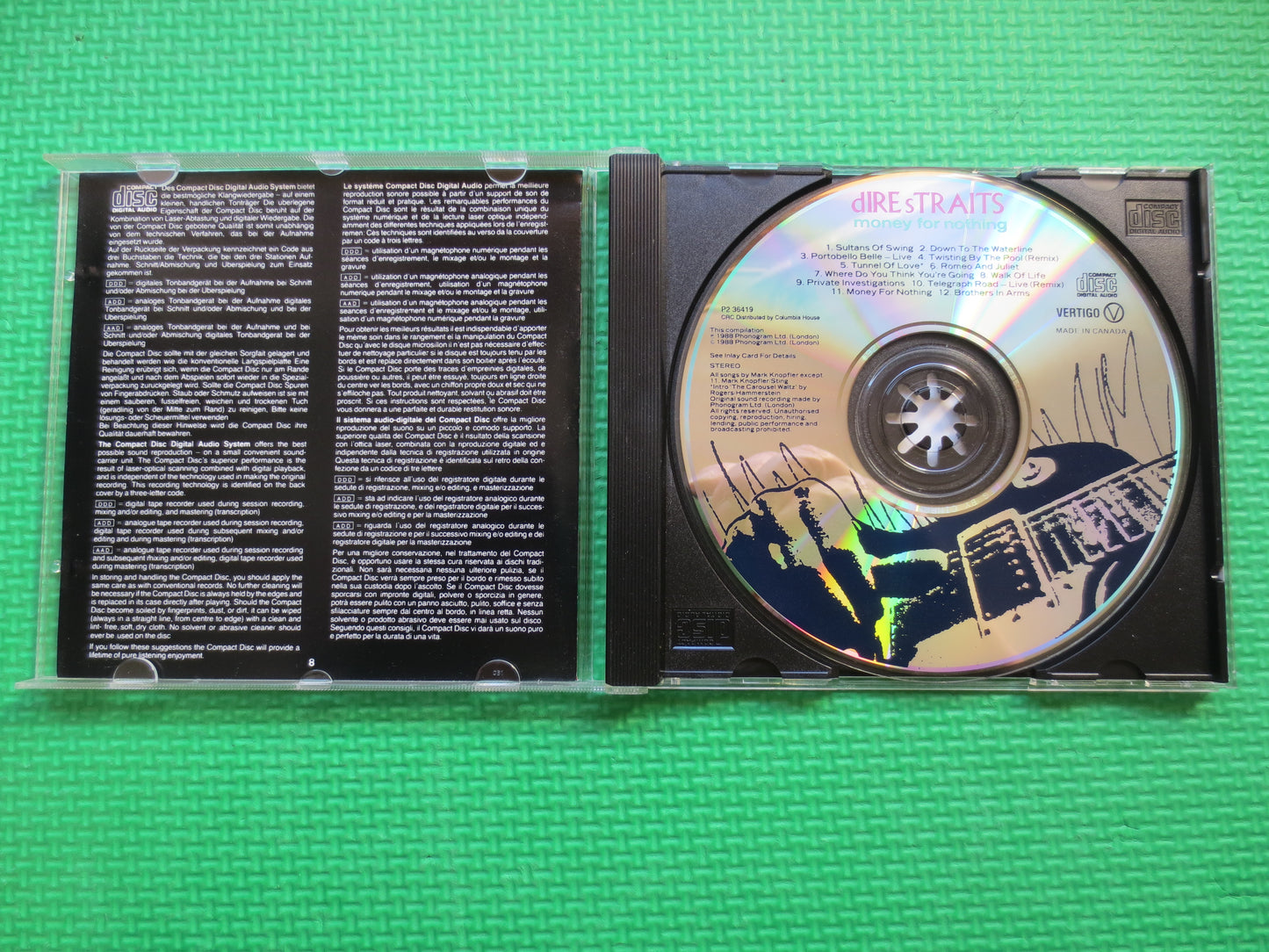DIRE STRAITS, MONEY for Nothing, Dire Straits Cd, Dire Straits Album, Dire Straits Music, Classic Rock Cds, 1988 Compact Disc