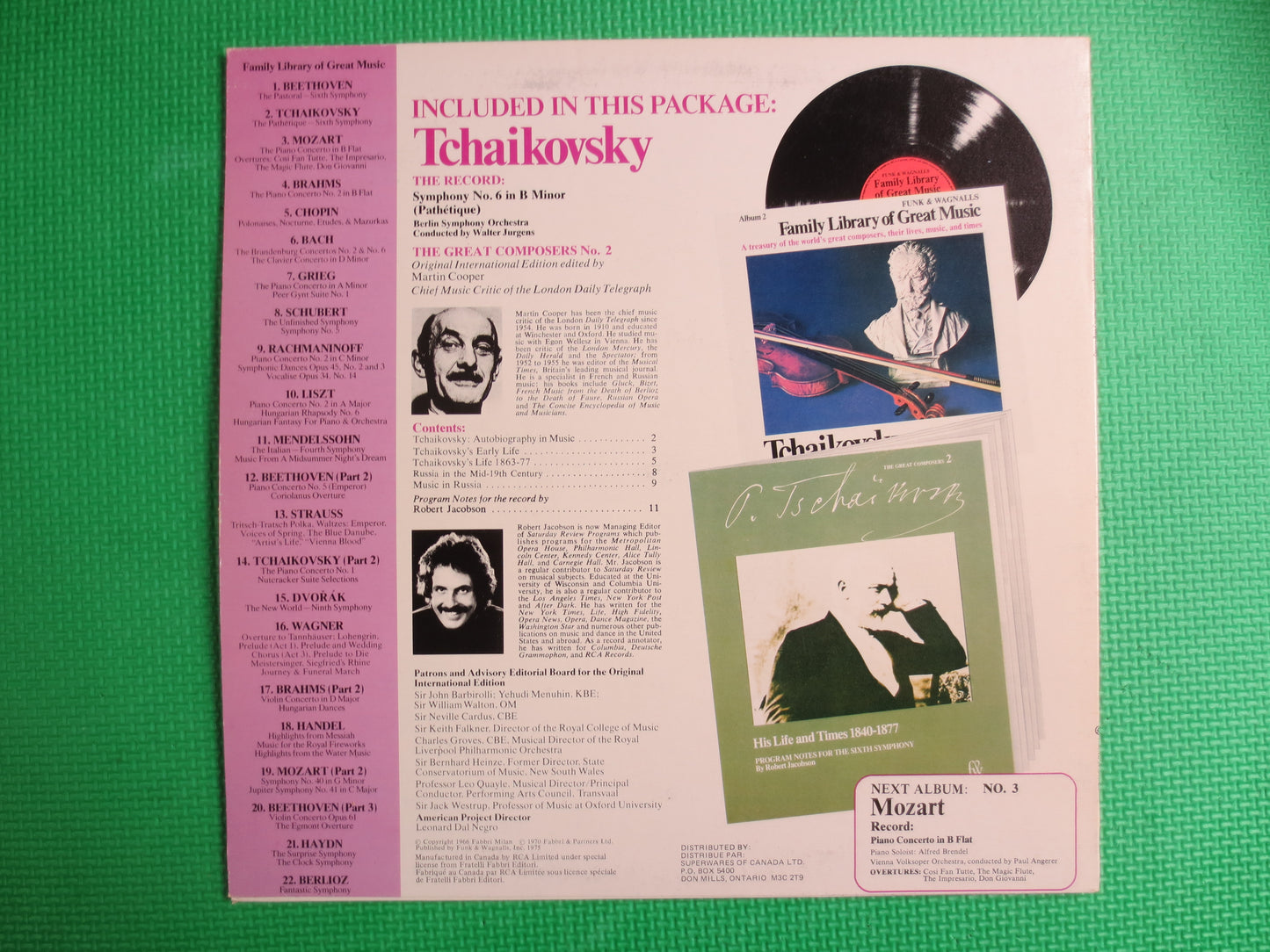 TCHAIKOVSKY, Funk and Wagnalls, TCHAIKOVSKY Record, TCHAIKOVSKY Album, Classical Music Record, Classical Lp, Vintage Records, 1975 Record
