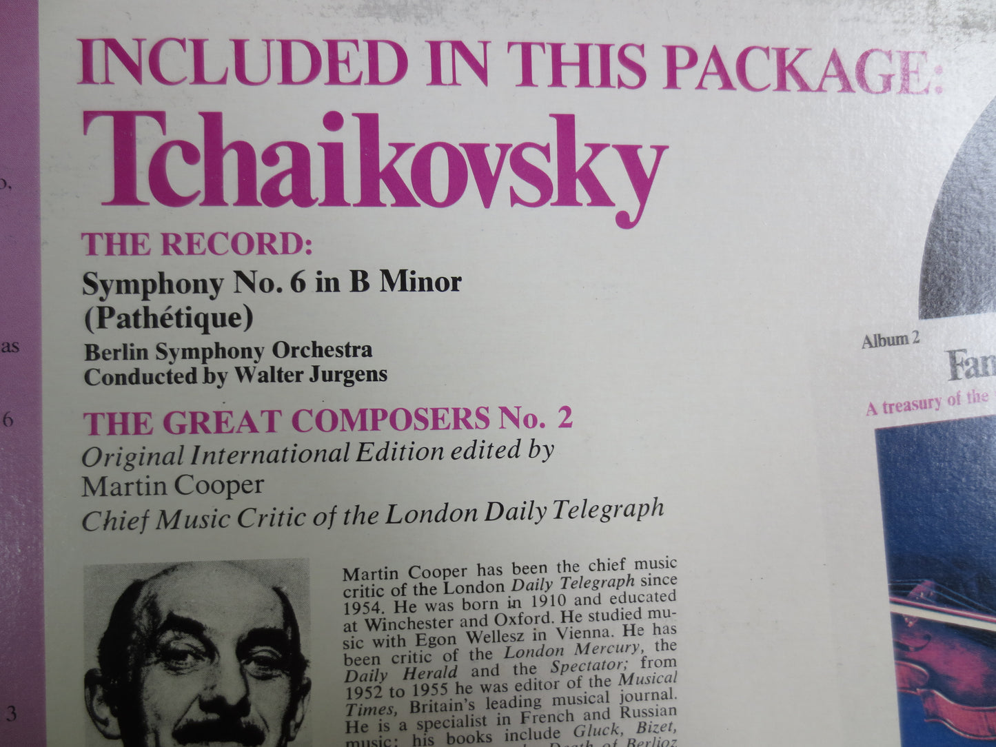 TCHAIKOVSKY, Funk and Wagnalls, TCHAIKOVSKY Record, TCHAIKOVSKY Album, Classical Music Record, Classical Lp, Vintage Records, 1975 Record