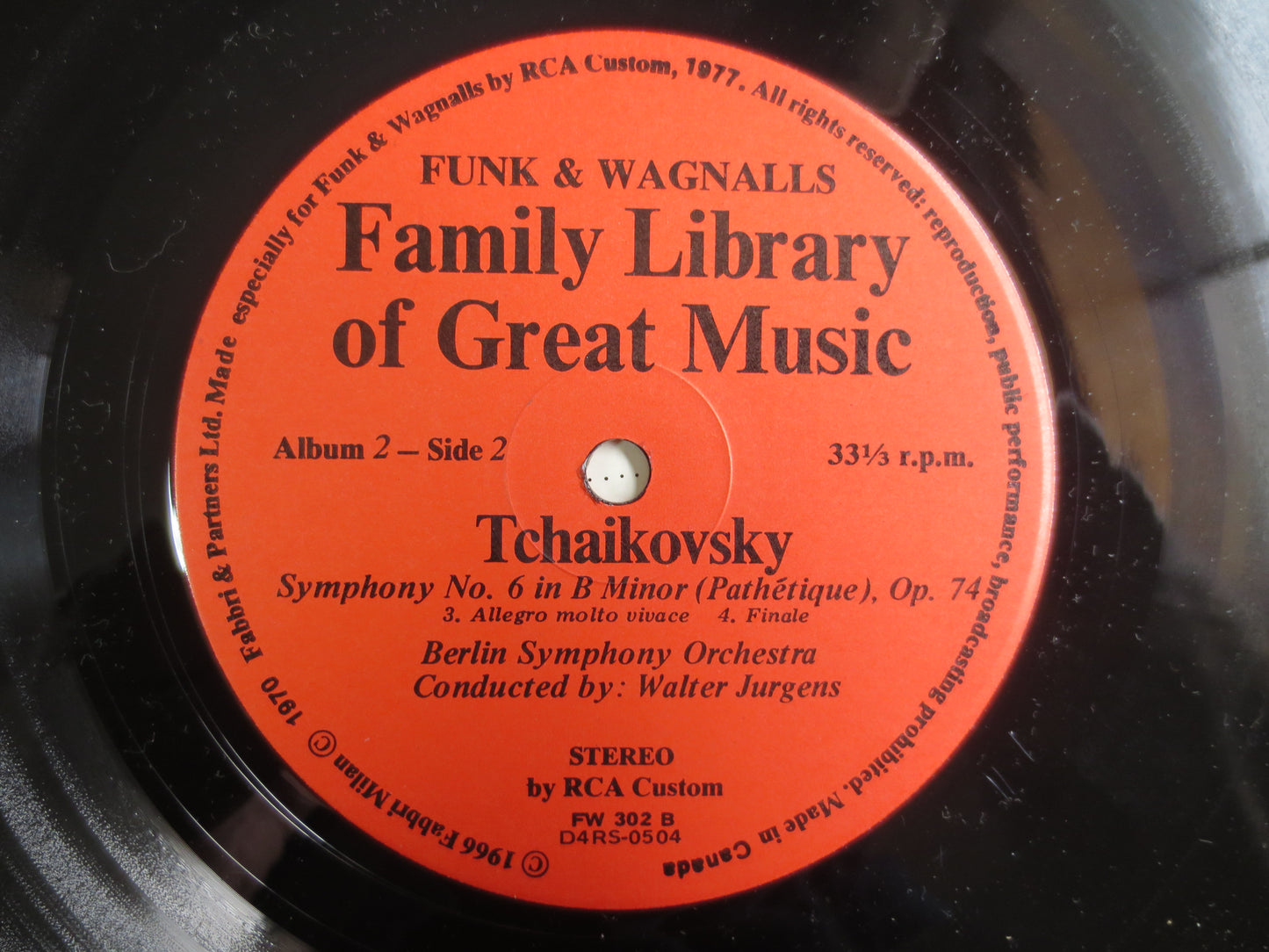 TCHAIKOVSKY, Funk and Wagnalls, TCHAIKOVSKY Record, TCHAIKOVSKY Album, Classical Music Record, Classical Lp, Vintage Records, 1975 Record