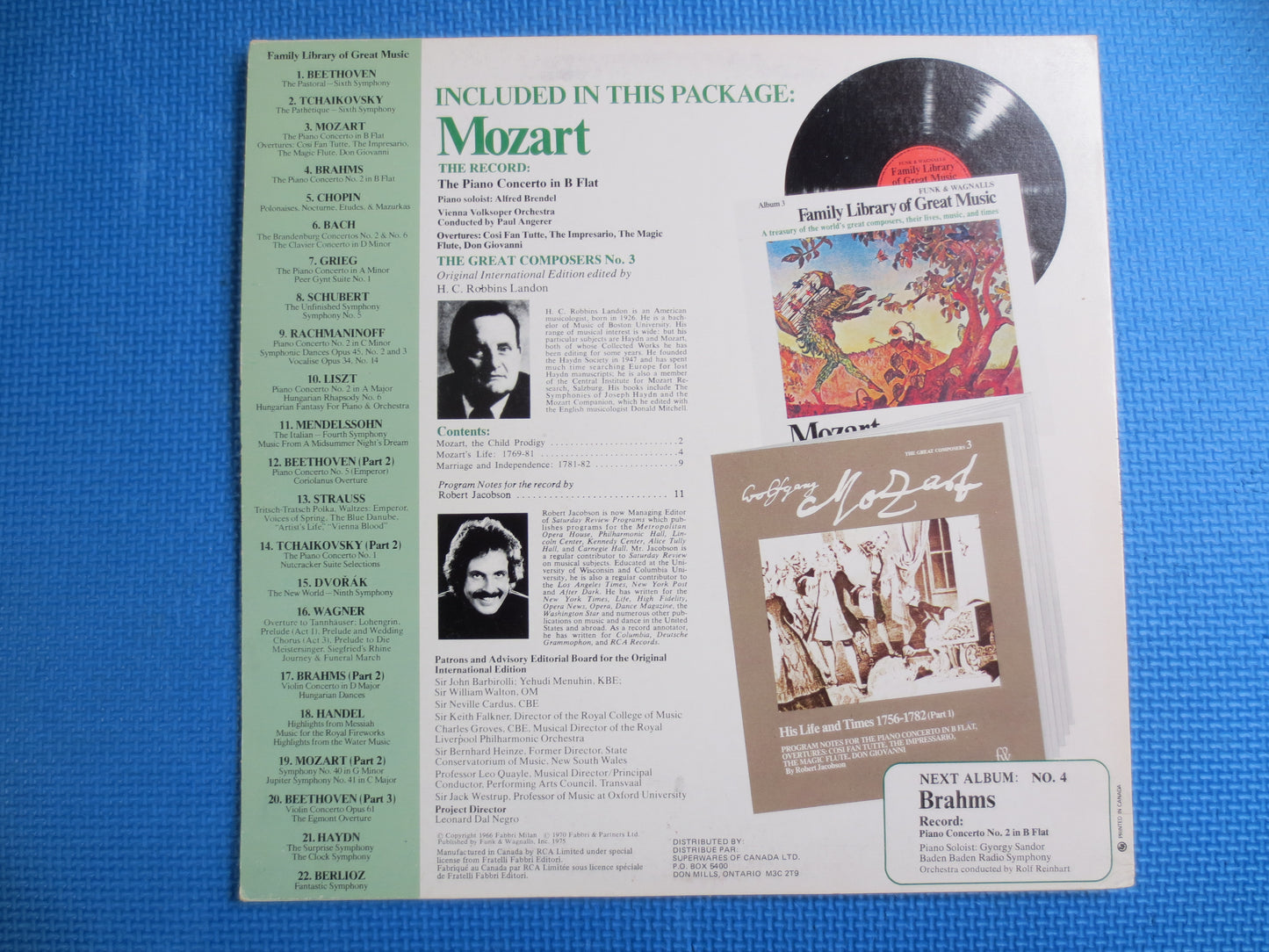 MOZART, Funk and Wagnalls, MOZART Record, MOZART Album, Classical Music Record, Classical Lp, Piano Concerto, Vintage Records, 1975 Record
