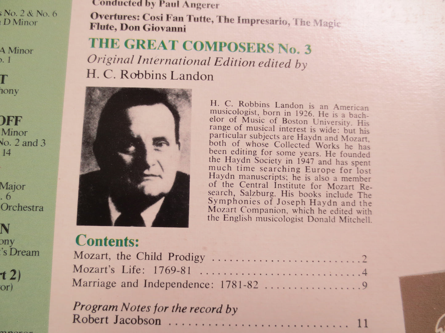 MOZART, Funk and Wagnalls, MOZART Record, MOZART Album, Classical Music Record, Classical Lp, Piano Concerto, Vintage Records, 1975 Record