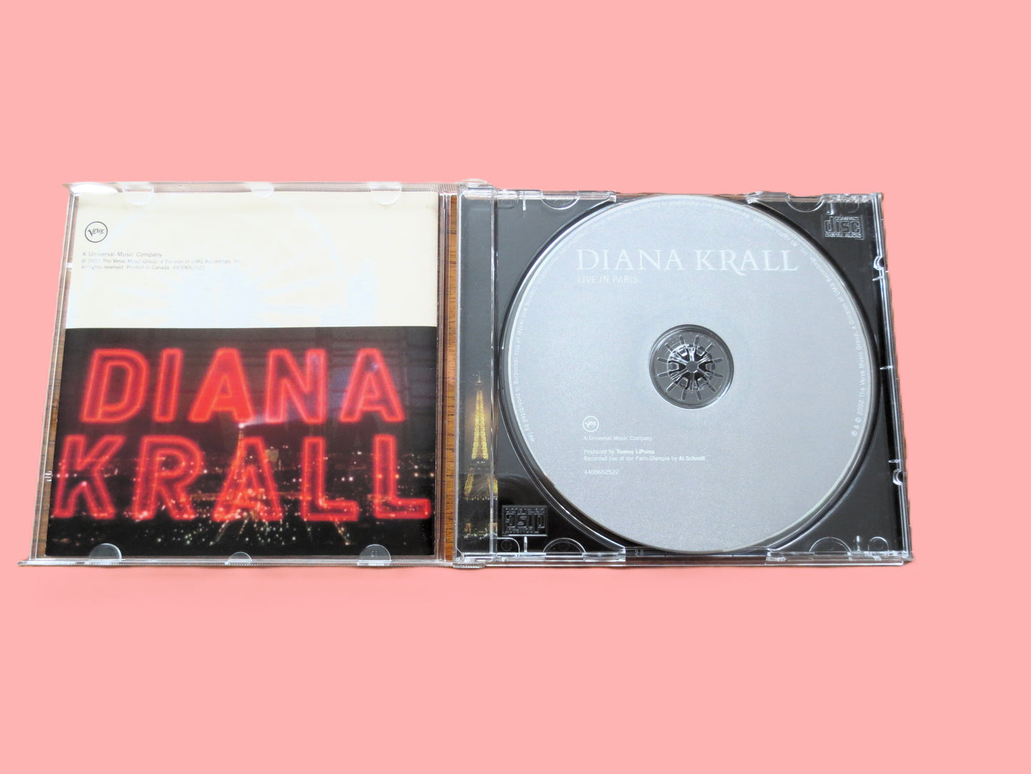 DIANA KRALL, LIVE in Paris, Jazz Album, 2002 Compact Disc, Vintage Cd