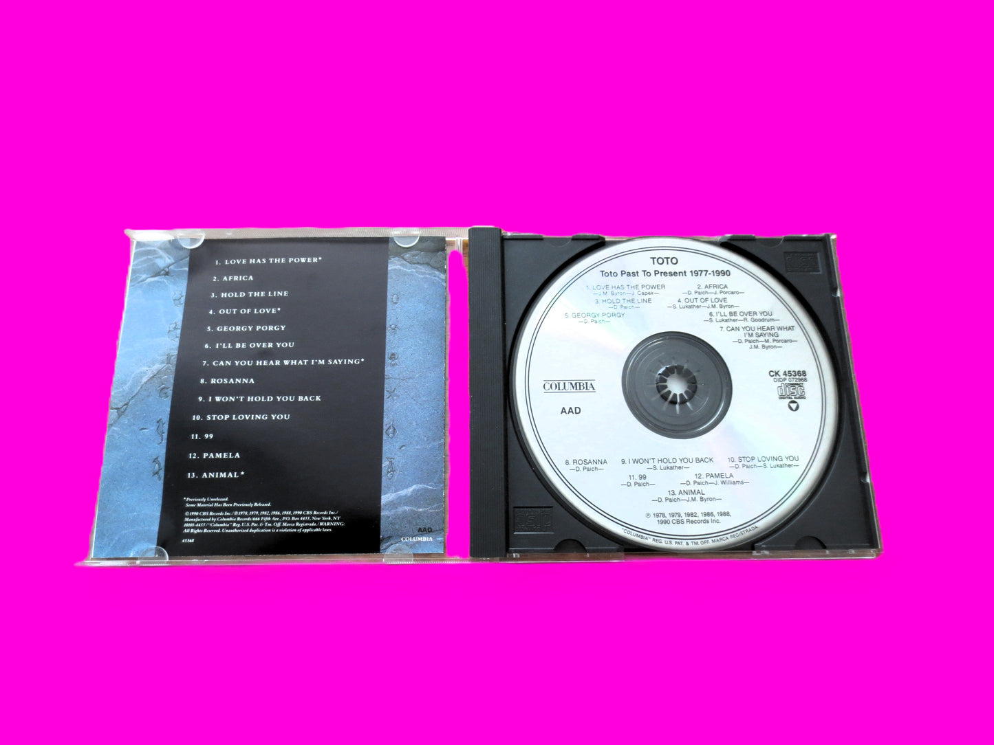 TOTO, Greatest HITS Cd, Past to PRESENT, 1977-1990, Vintage Cd, Compact Disc