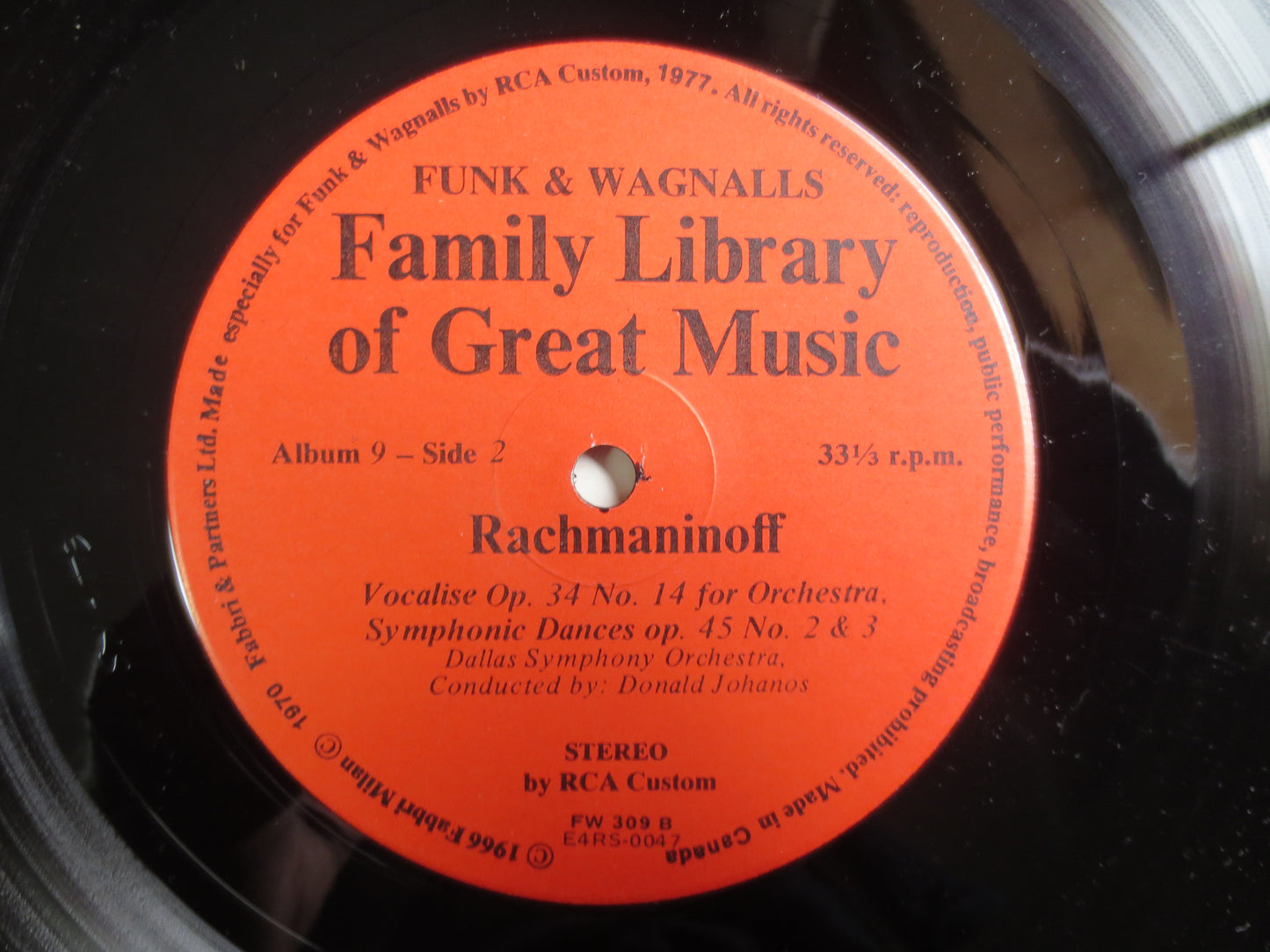 RACHMANINOFF, Funk and Wagnalls, Rachmaninoff Record, Rachmaninoff Album, Classical Music Record, Classical Lp, Vintage Records, 1975 Record