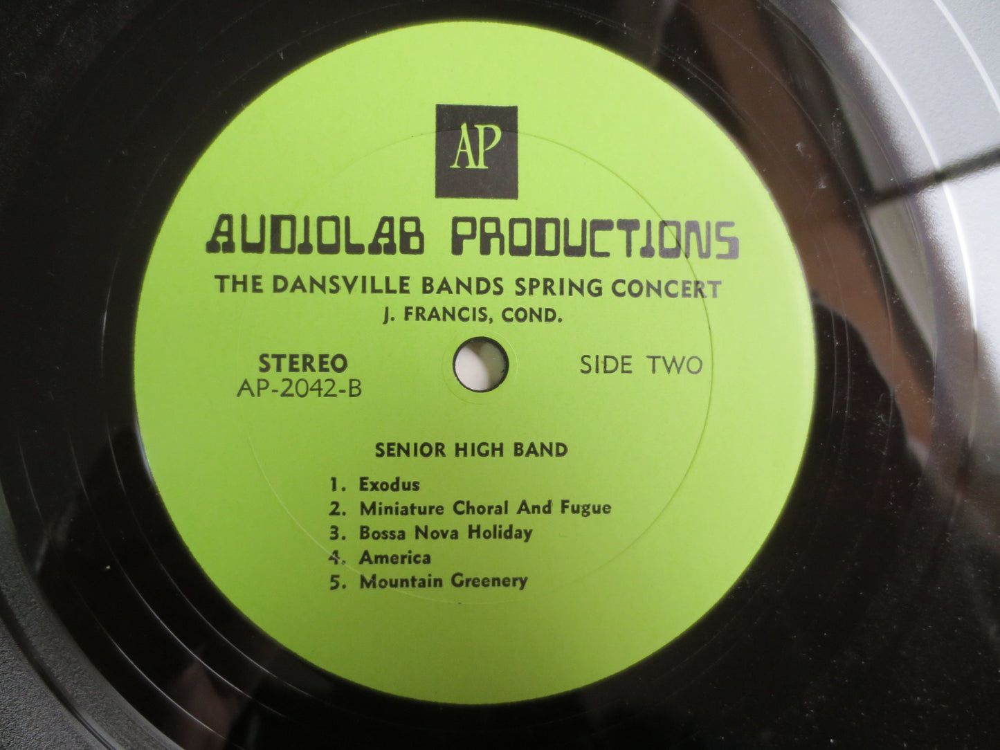 DANSVILLE BANDS, In CONCERT, Orchestra Record, Orchestra Album, Jon Francis Record, Symphony Records, Lps, Vintage Records, 1970 Records