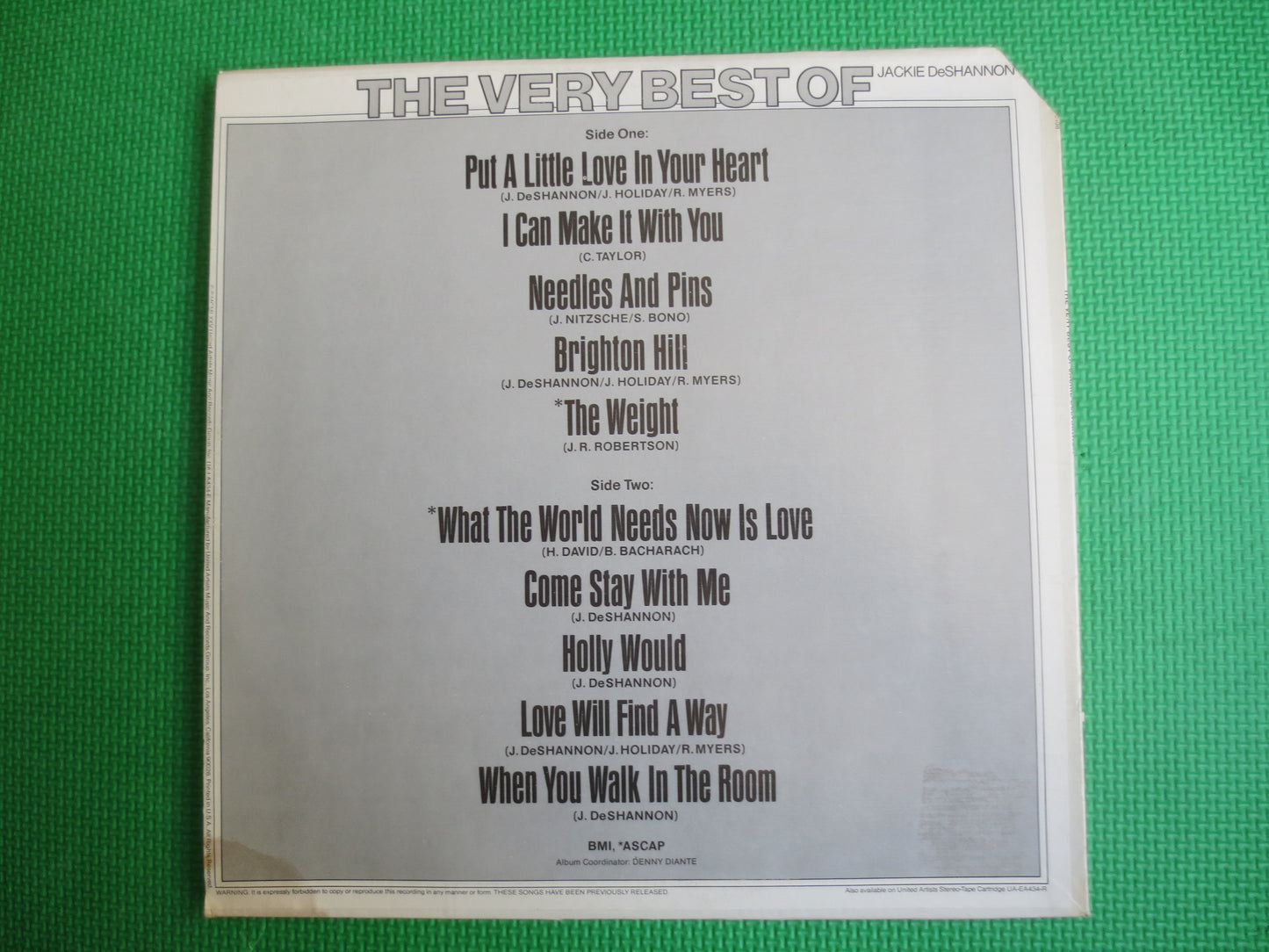 JACKIE De SHANNON, GREATEST Hits, Jackie De Shannon Lp, Pop Music Albums, Pop Music Record, 60s Music Lps, Vintage Records, 1975 Records