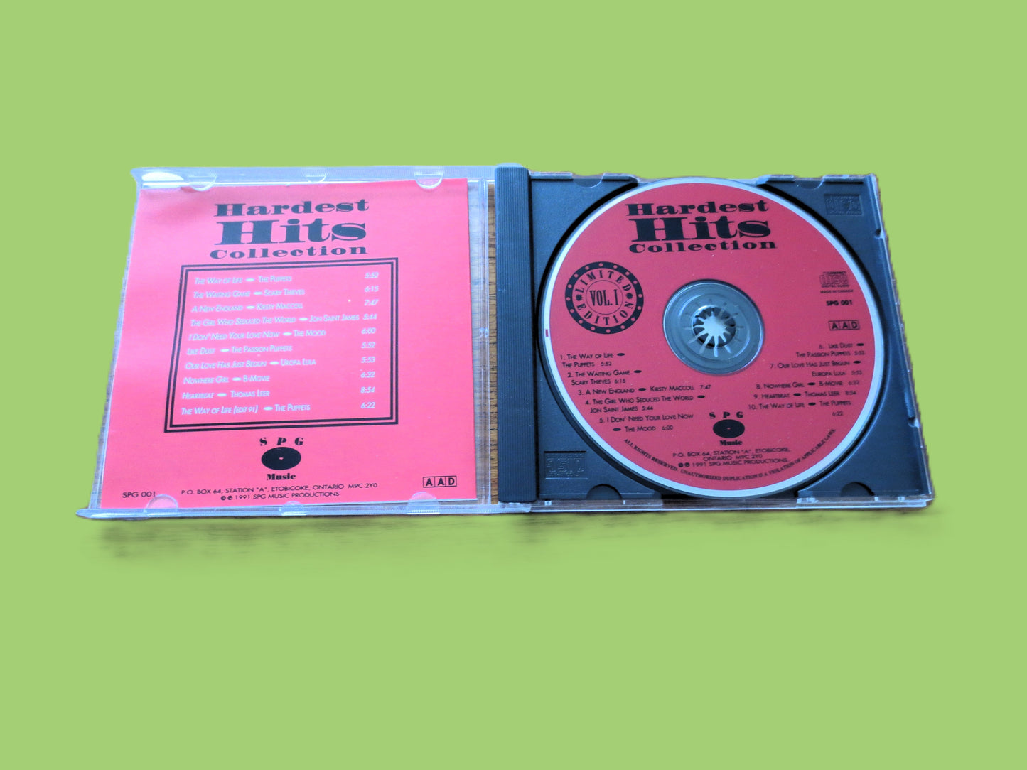 HARDEST HITS COLLECTION, Rare New Wave Music Cd, 1991 Compact Disc, Vintage Cd