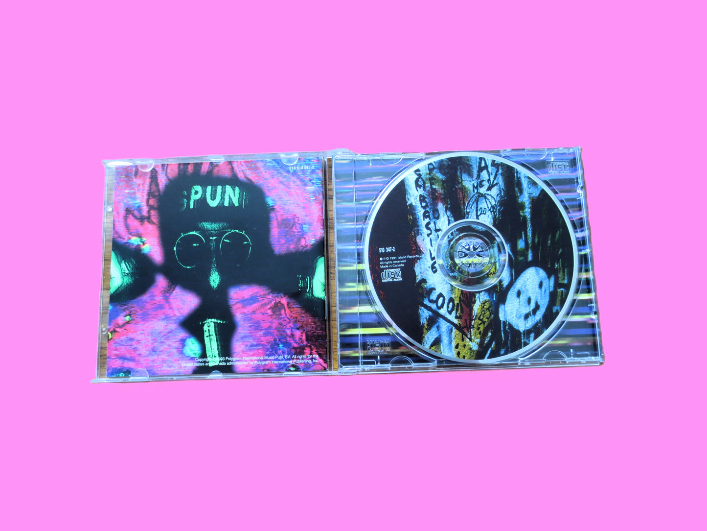 U2, ZOOROPA, Rock Album, 1993 Compact Disc, Vintage Cd