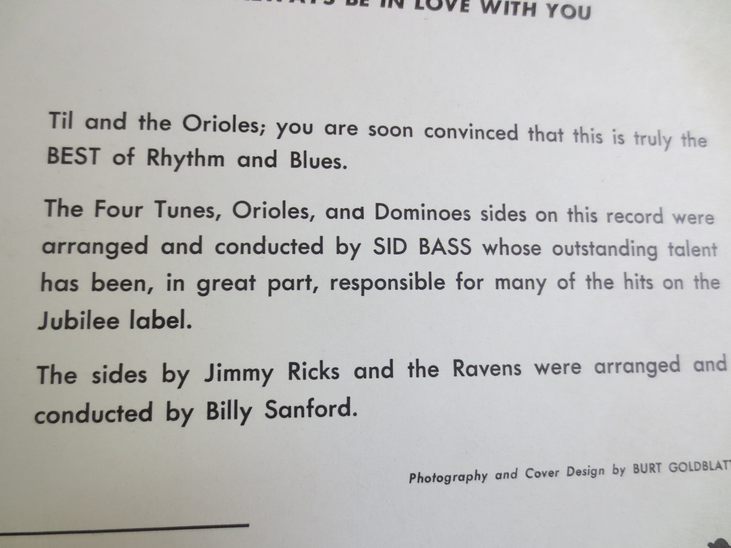 BEST of RHYTHM and BLUES, The Dominoes Record, The Orioles, The Ravens, The Four Tunes, The Four Tunes Album, The Ravens Album, 1956 Record