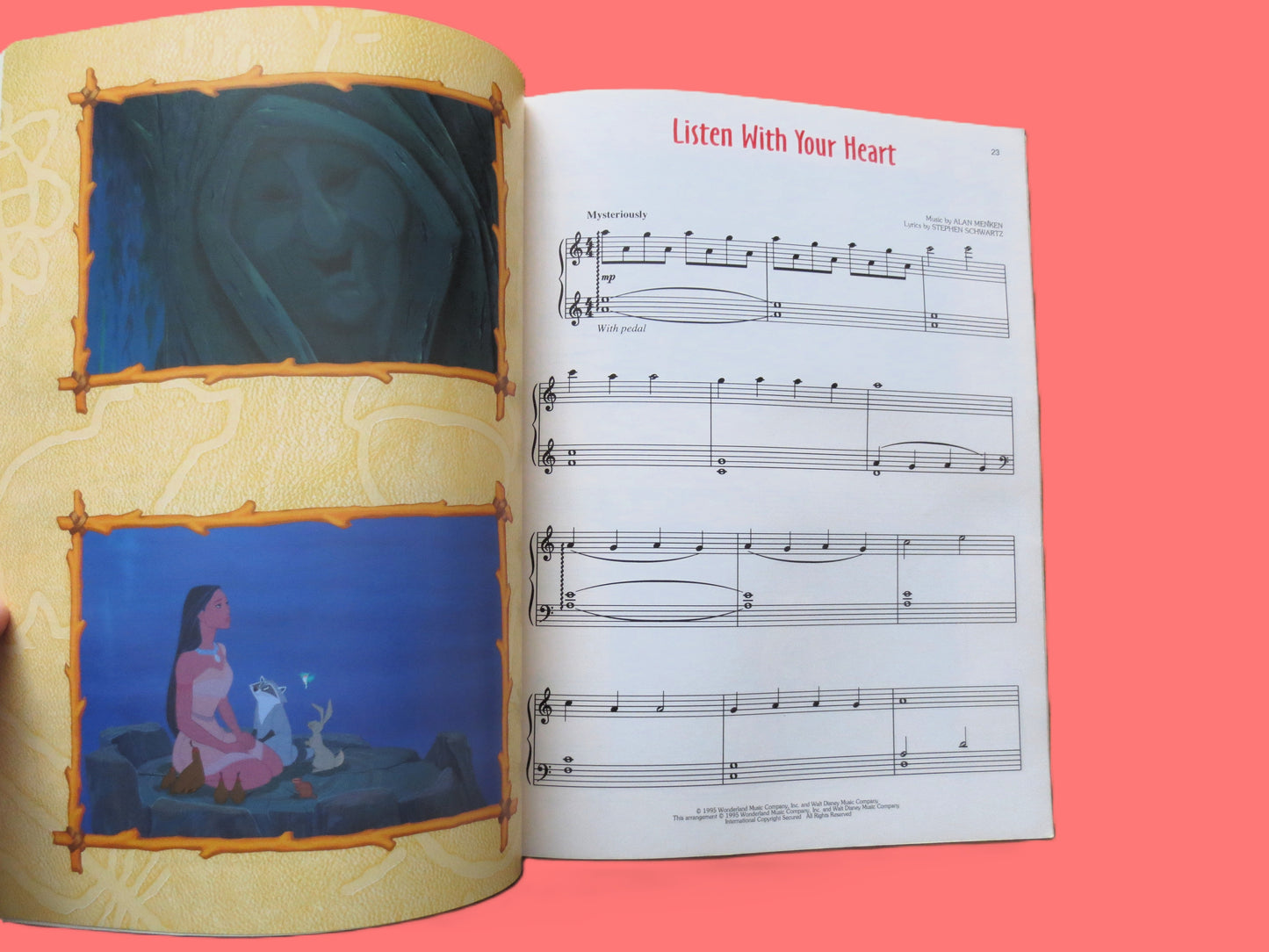 POCAHONTAS, SHEET MUSIC, Disney Songbook, Vintage 1995 Songbook