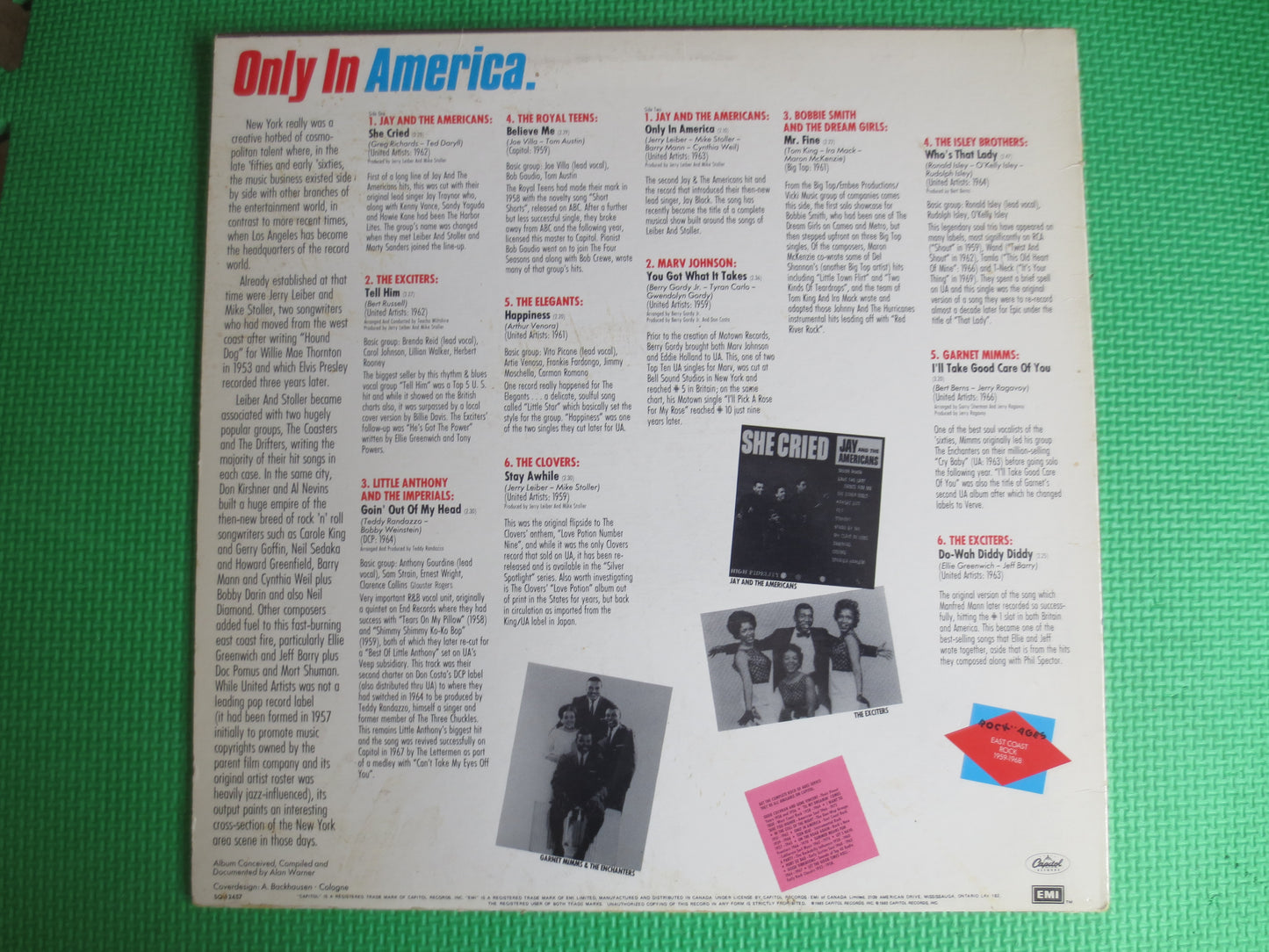 ONLY in AMERICA, East COAST Rock, 1959-1968, The Exciters Record, The Clovers Record, The Elegants Record, Vintage Records, 1981 Records