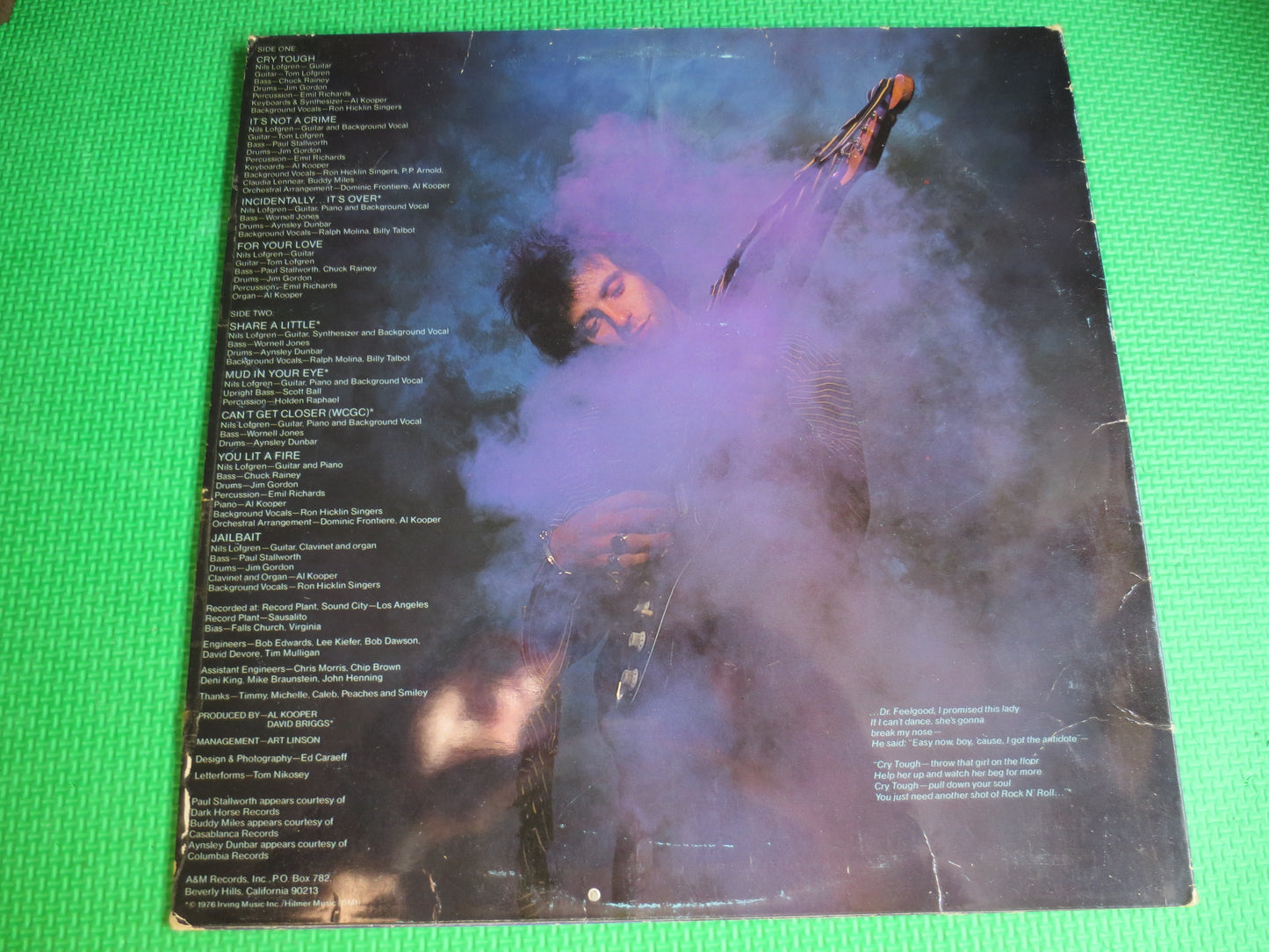 NILS LOFGREN, CRY Tough, Nils Lofgren Record, Nils Lofgren Album, Nils Lofgren Lp, Vinyl Records, Classic Rock, Vintage Record, 1979 Records