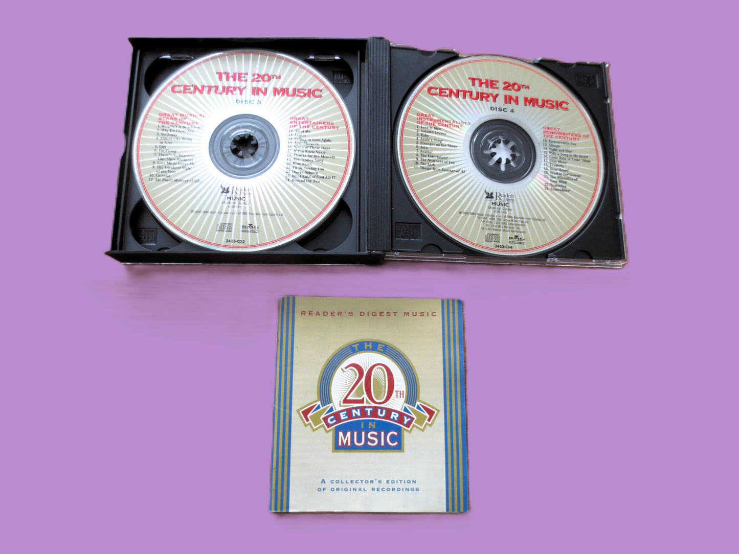 20th Century in Music, READERS DIGEST, Double Disc, 2000 Compact Disc, Vintage Cd