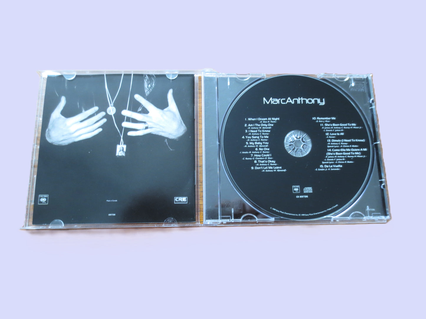 MARC ANTHONY, Pop Music, 1999 Compact Disc, Vintage Cd