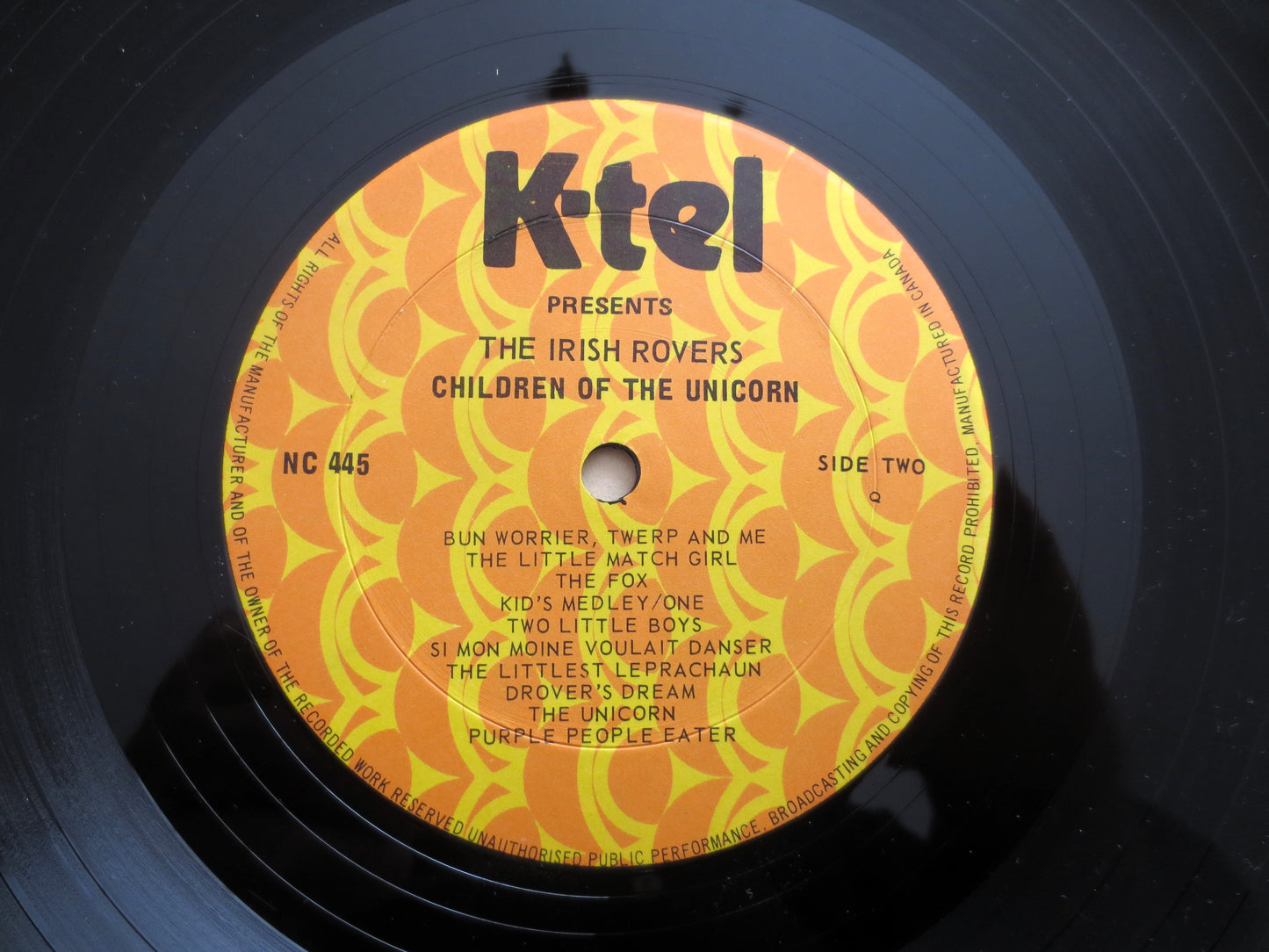 CHILDREN of the UNICORN, The Irish Rovers, K-Tel Records, Kids Album, 1976 Record, Vinyl Lp