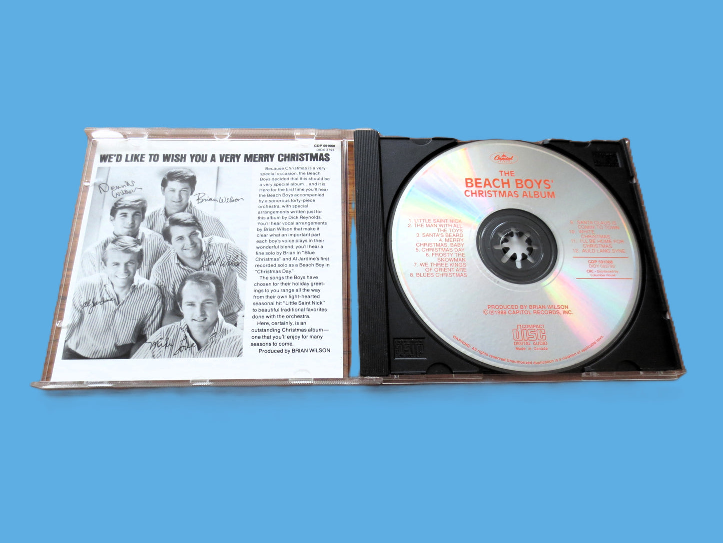 The BEACH BOYS, CHRISTMAS Album, 1988 Compact Disc, Vintage Cd
