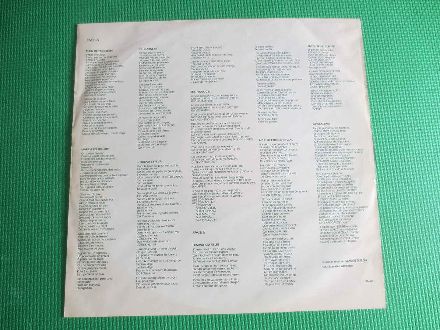 CLAUDE DUBOIS, SORTIE Dubois, Claude Dubois Record, Claude Dubois Album, Claude Dubois Vinyl, Claude Dubois Lp, Vintage Record, 1982 Records