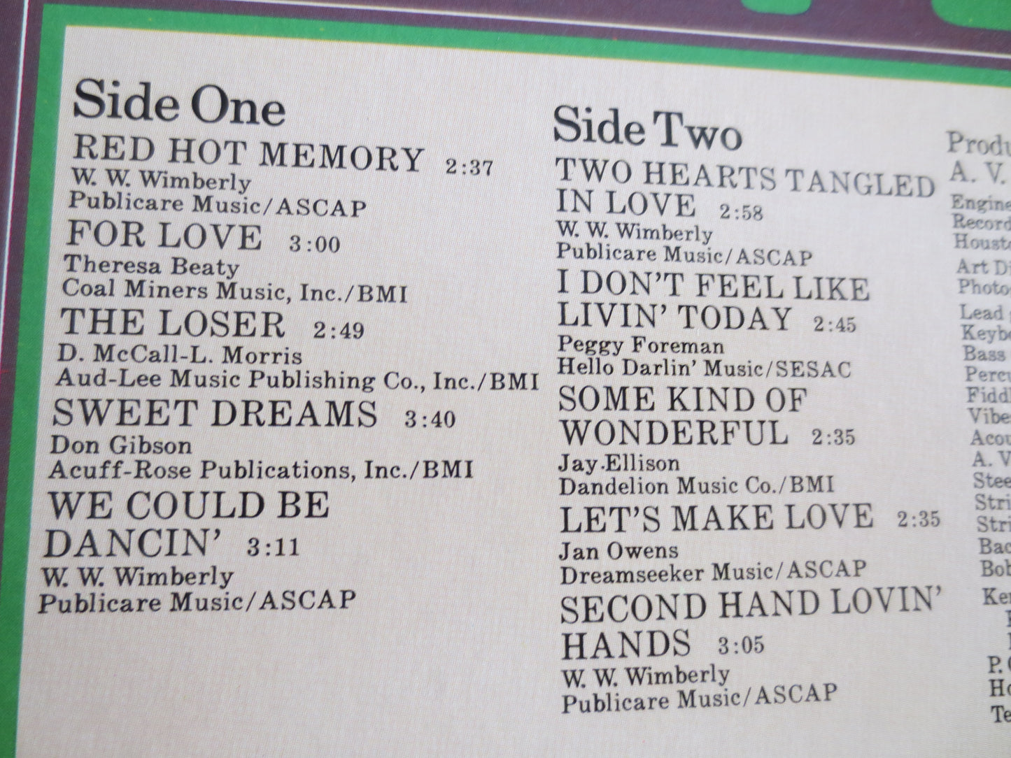 KENNY DALE, Red HOT Memory, Kenny Dale Album, Kenny Dale Vinyl, Kenny Dale Record, Kenny Dale Lp, Country Lp, Vintage Records, 1982 Records