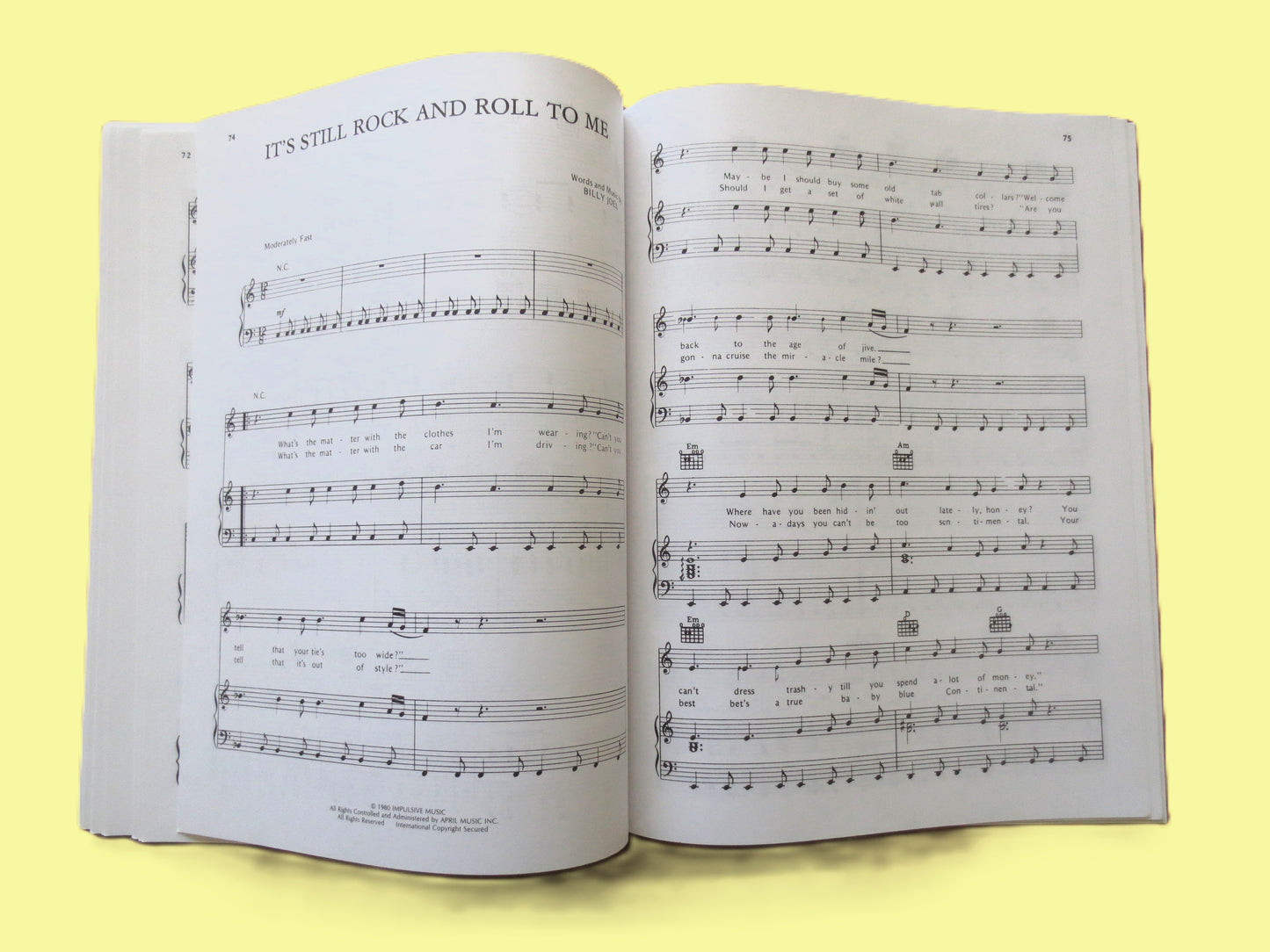 BILLY JOEL, Greatest Hits, Volumes 1 and 2, Sheet Music Book, Songbook