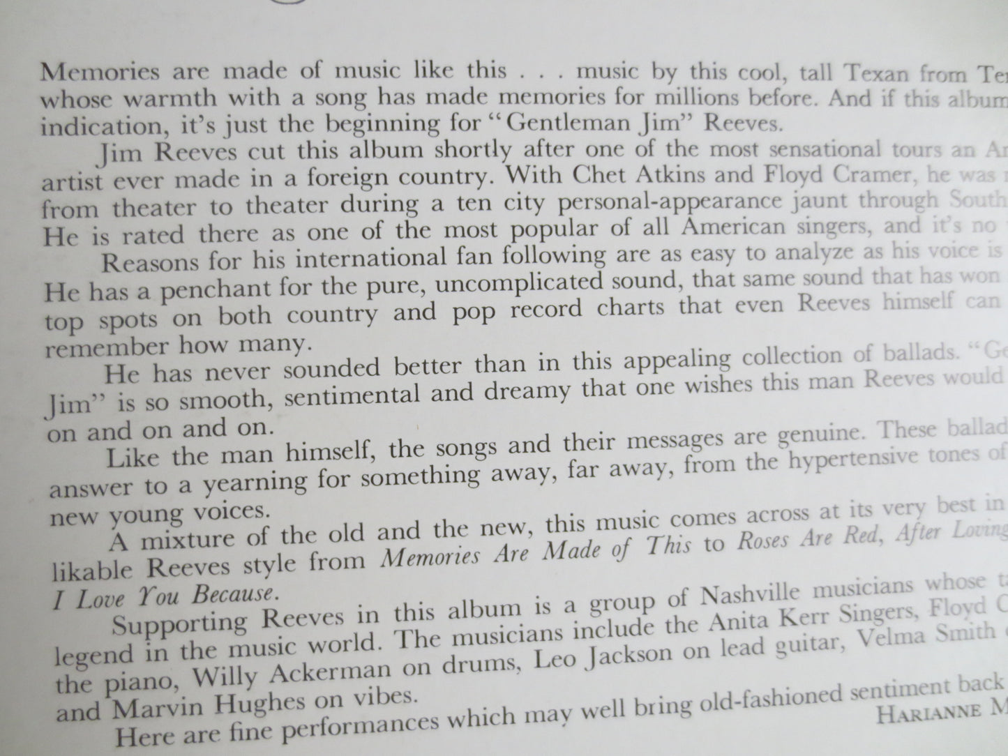 JIM REEVES, GENTLEMAN Jim, Vintage Vinyl, Jim Reeves Album, Jim Reeves Vinyl, Jim Reeves Lp, Jim Reeves Record, 1963 Record, Country Lp, 003