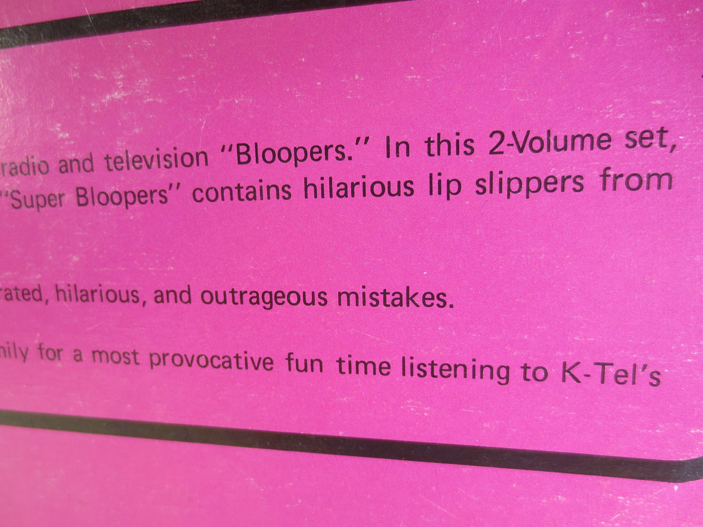 SUPER BLOOPERS, NOVELTY Records, K-Tel Records, Childrens Records, Funny Bloopers, Novelty Album, Tv Bloopers, Vintage Records, 1975 Records