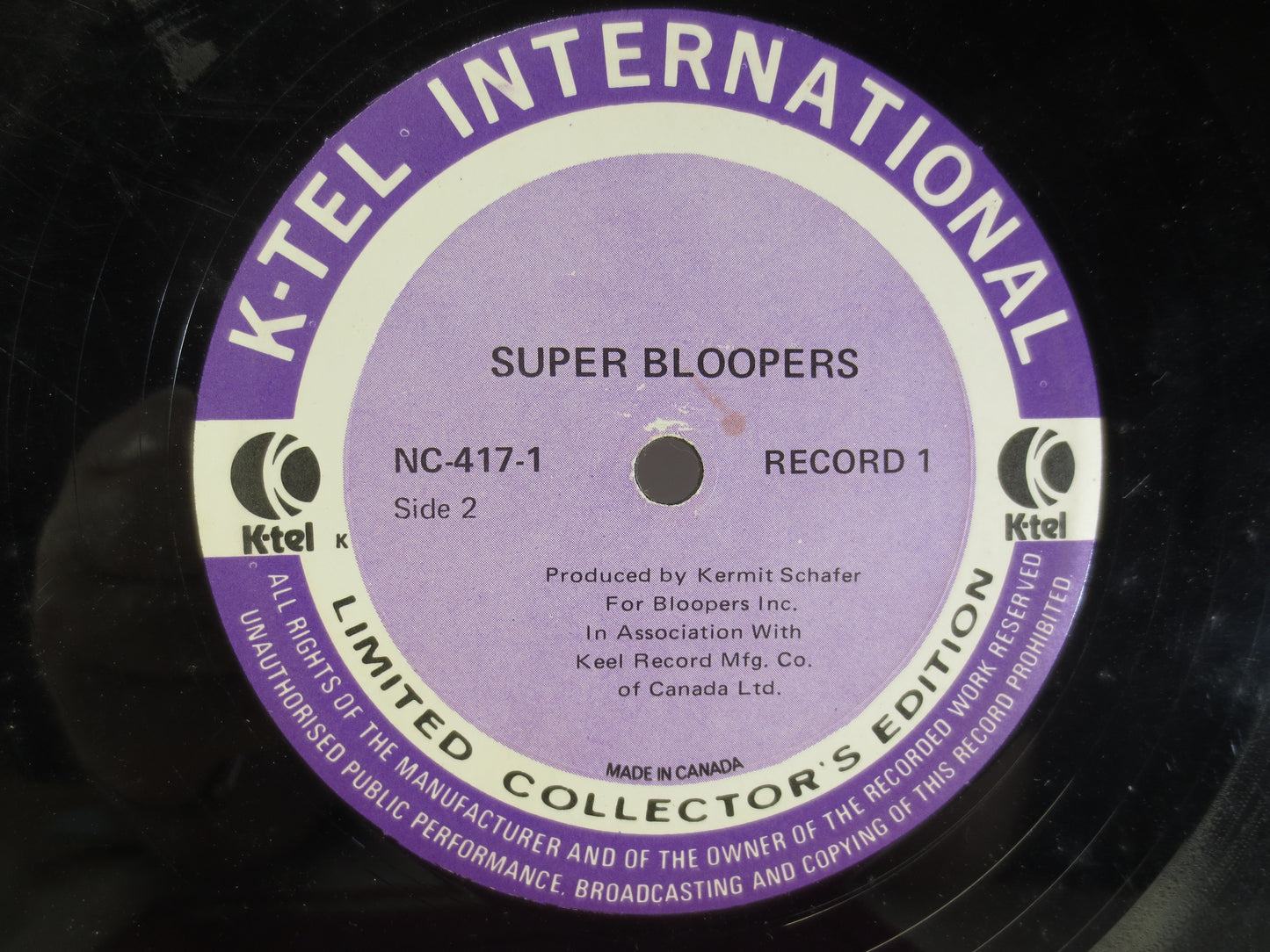 SUPER BLOOPERS, NOVELTY Records, K-Tel Records, Childrens Records, Funny Bloopers, Novelty Album, Tv Bloopers, Vintage Records, 1975 Records