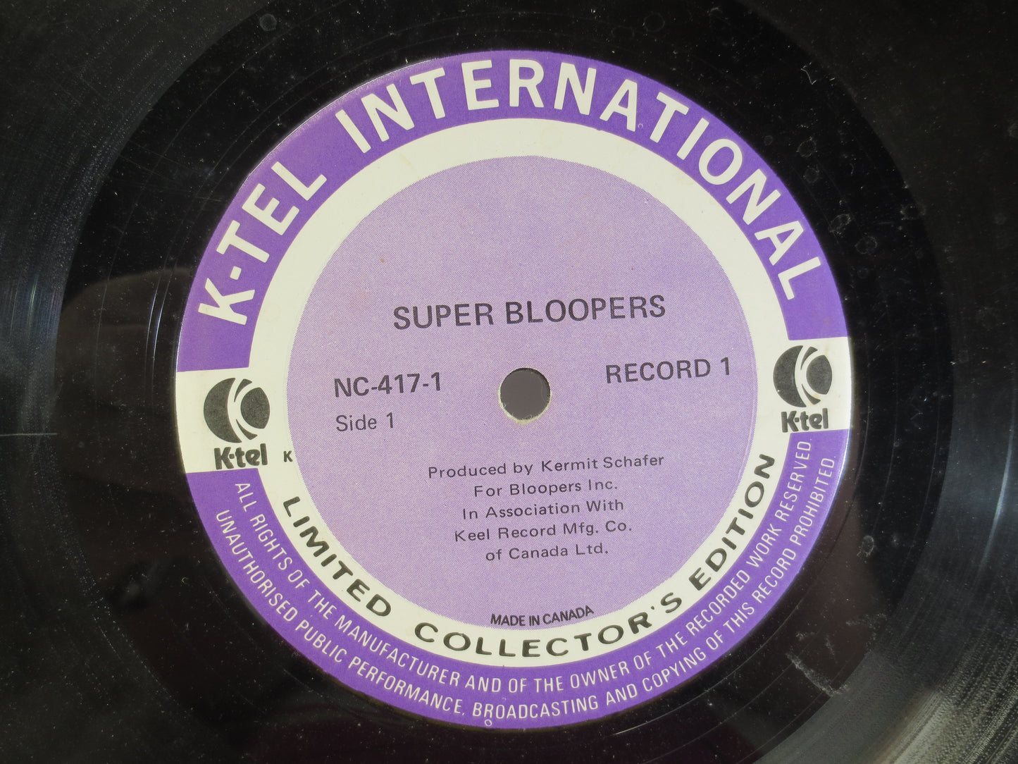 SUPER BLOOPERS, NOVELTY Records, K-Tel Records, Childrens Records, Funny Bloopers, Novelty Album, Tv Bloopers, Vintage Records, 1975 Records