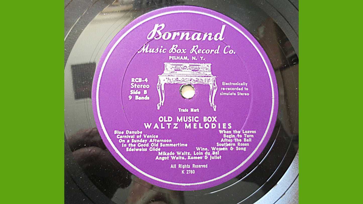 Old MUSIC BOX, WALTZ Melodies, Music Boxes, Antique Music Box, Vintage Music Box, Music Box Record, Music Box Album, Records, 1955 Records