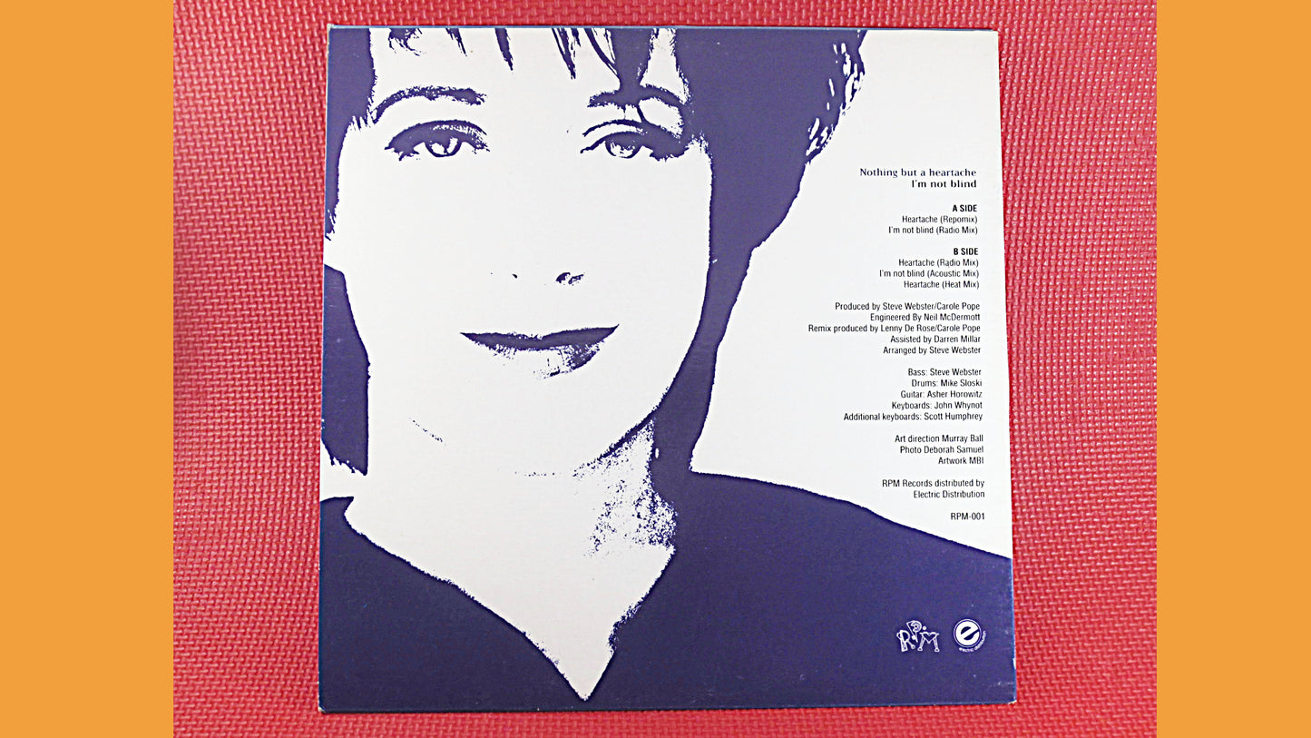 CAROLE POPE, Nothing But A HEARTACHE, Carole Pope Ep, Carole Pope Record, Carole Pope Songs, Carole Pope Music, Vintage Record, 1988 Records