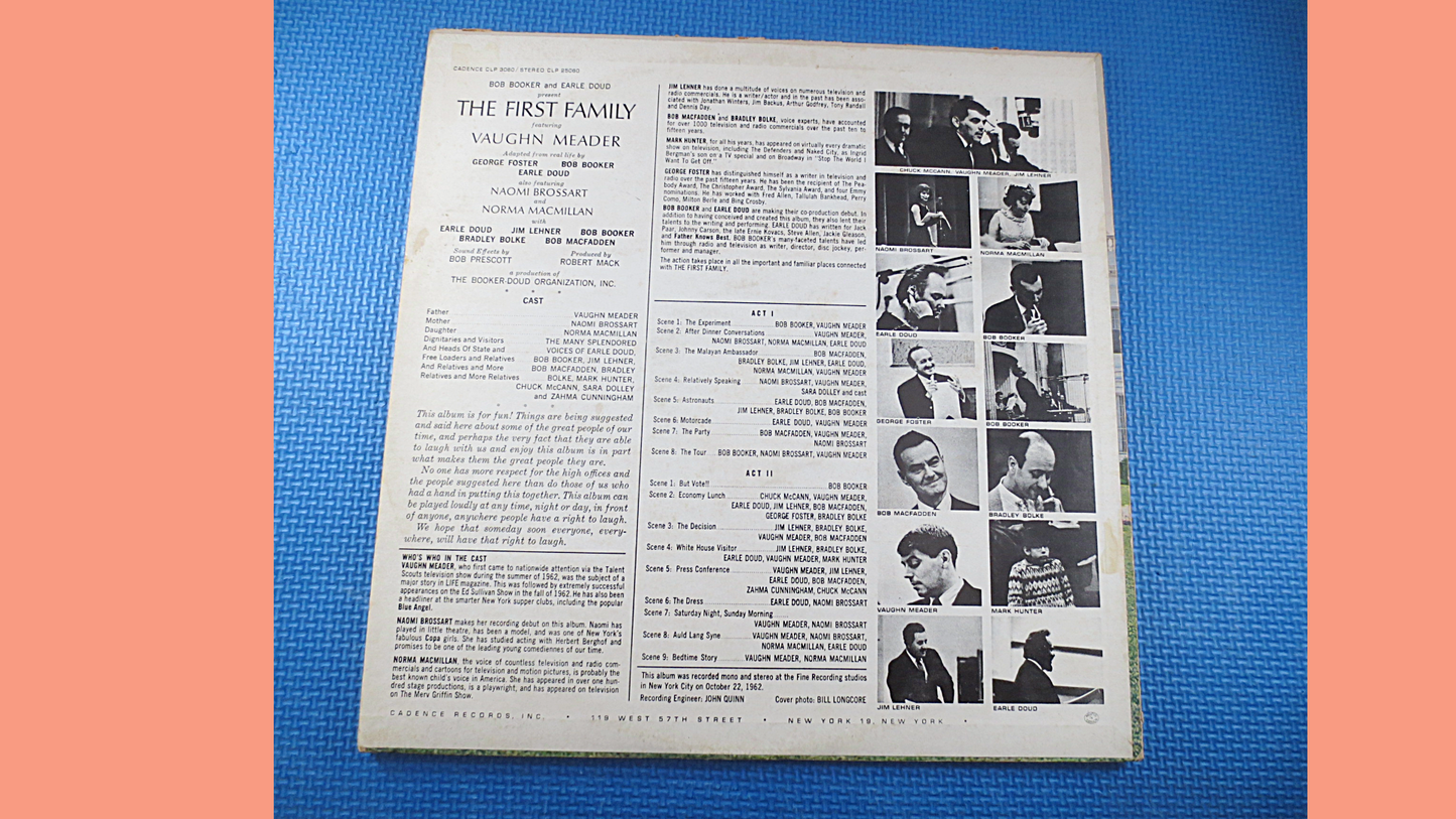 The FIRST FAMILY, COMEDY Album, John F. Kennedy Lp, John Kennedy Album, John Kennedy Speech, Comedy Record, Vintage Records, 1962 Records