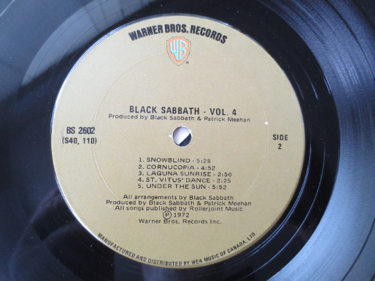 BLACK SABBATH, Vol 4, OZZY lps, Black Sabbath Albums, Vintage Vinyl, Record Vinyl, Vinyl Record, Rock Record, 1972 Records